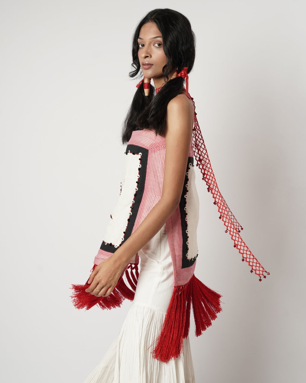 Fringe Scarf Sharara Set