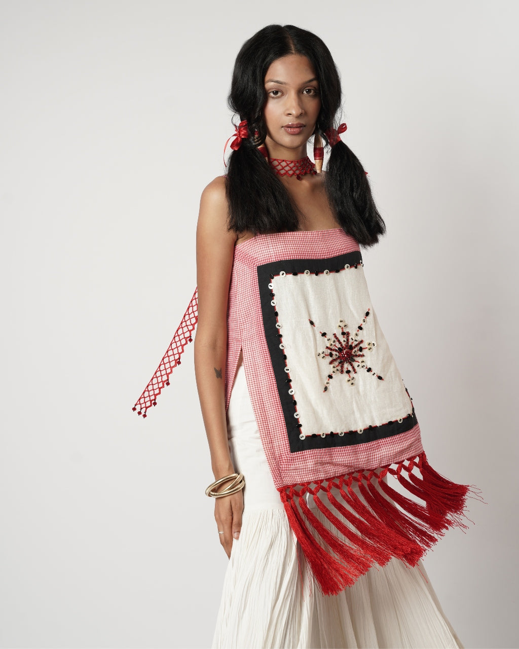 Fringe Scarf Sharara Set