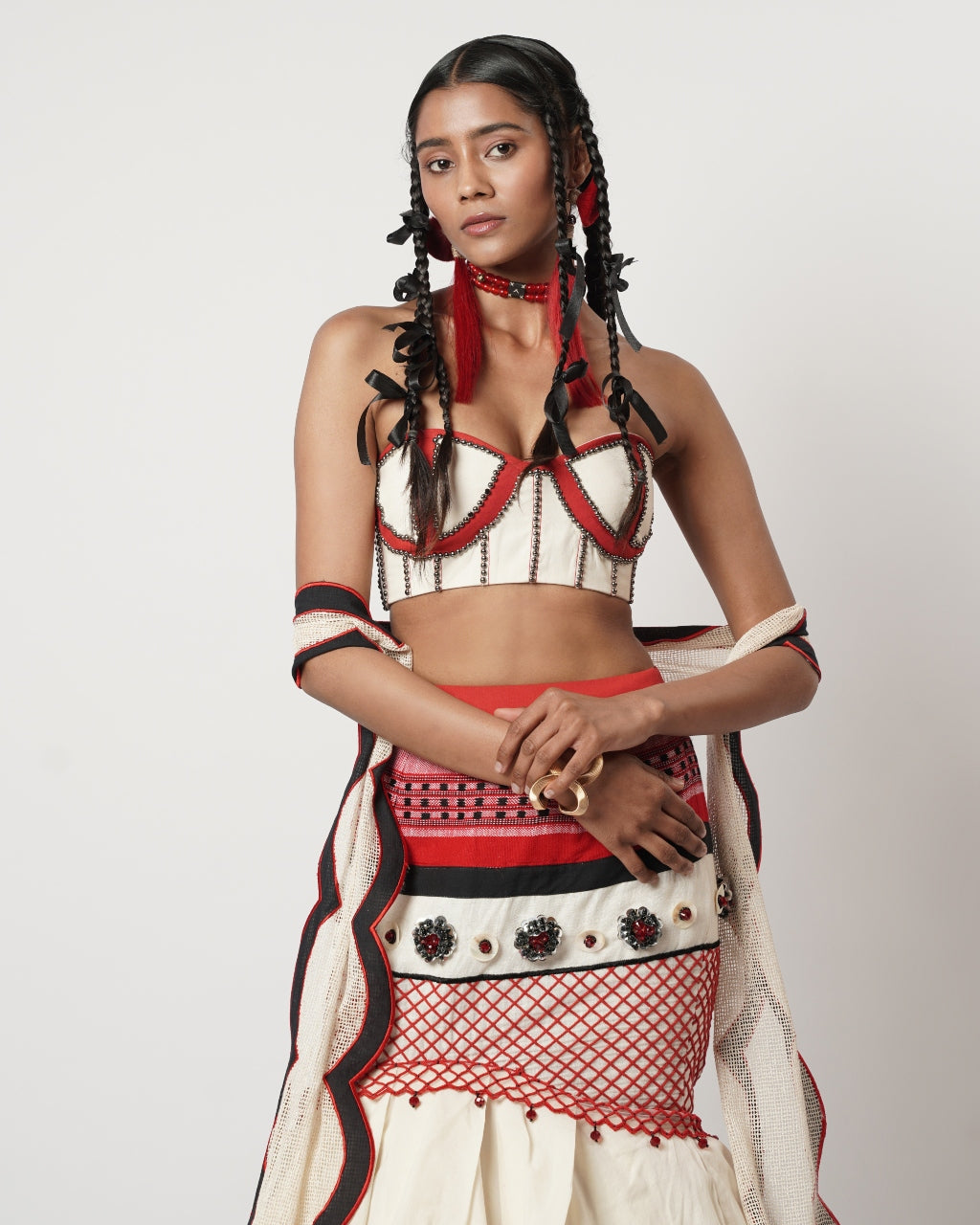 Layered Floret Naga-Fish Skirt
