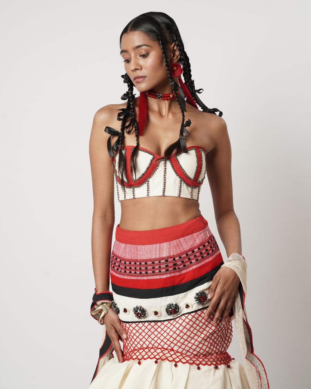 Layered Floret Naga-Fish Skirt