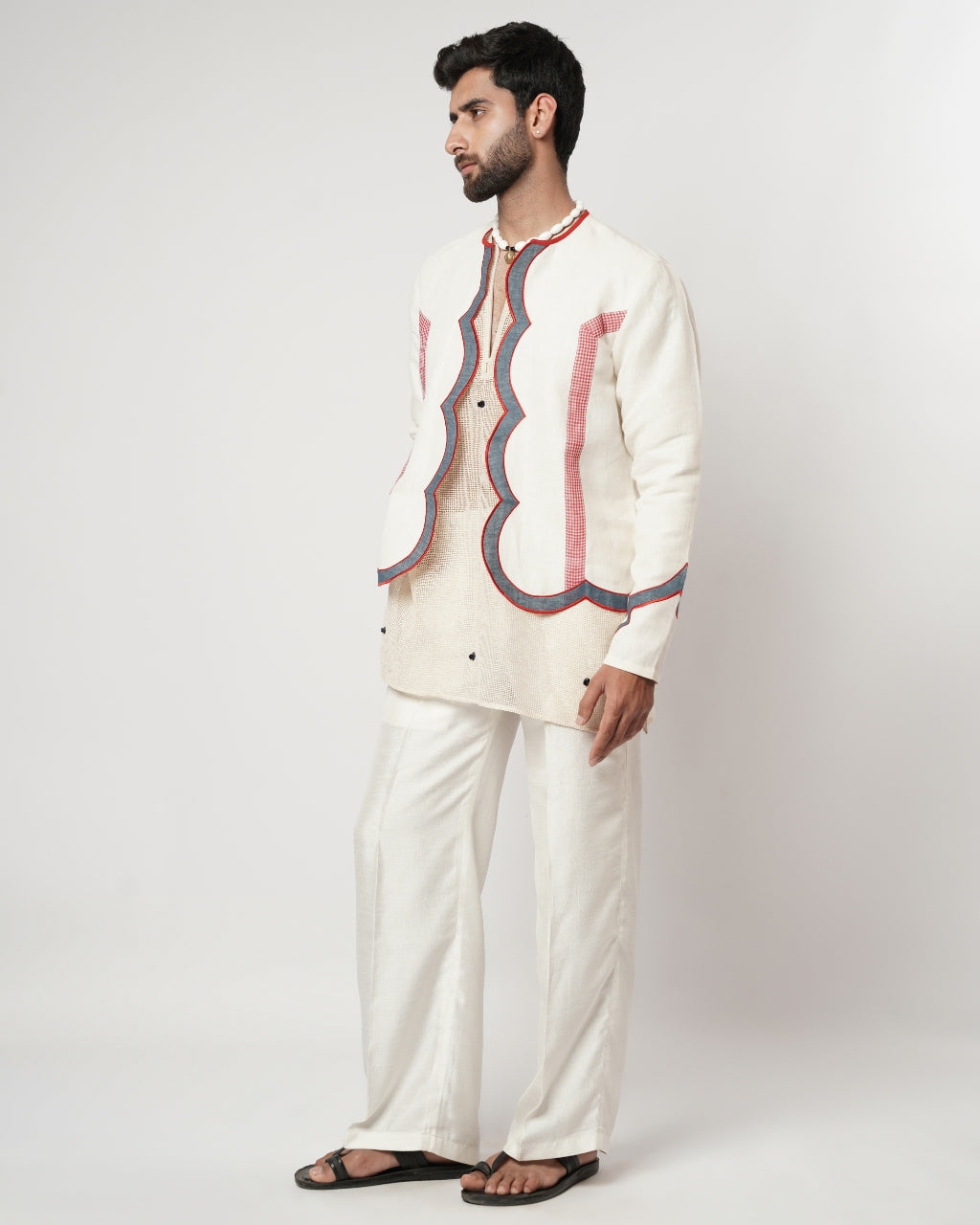 Cerulean Scalloped Overshirt Kurta Set