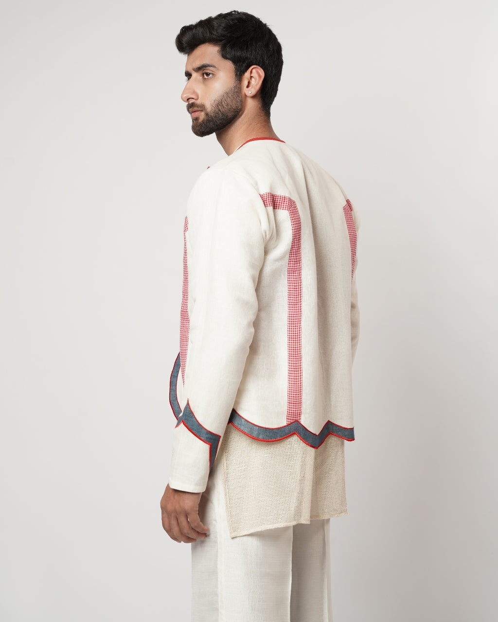 Cerulean Scalloped Overshirt Kurta Set