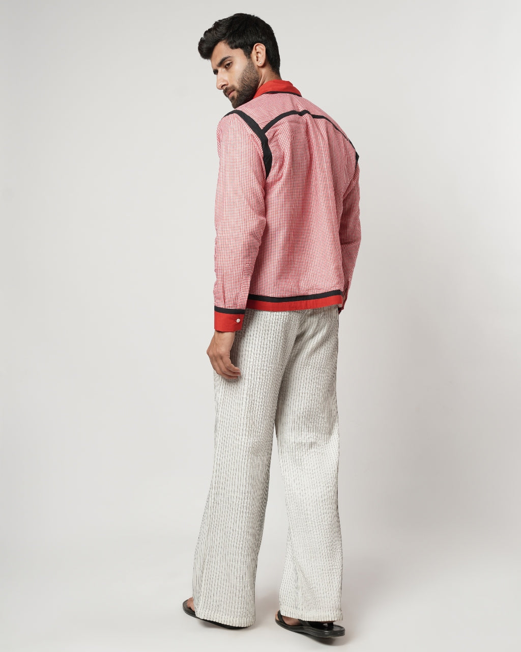 Naga- Gamcha Block Bomber Shacket Set