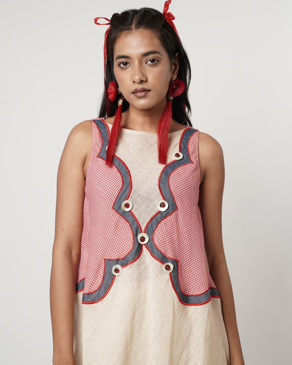 Gamcha Scalloped Tunic Set