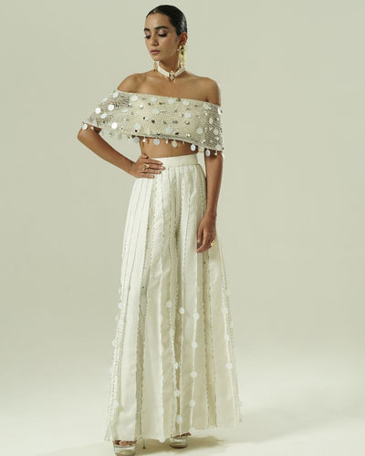 Sequin Drops Tuck Sharara Set