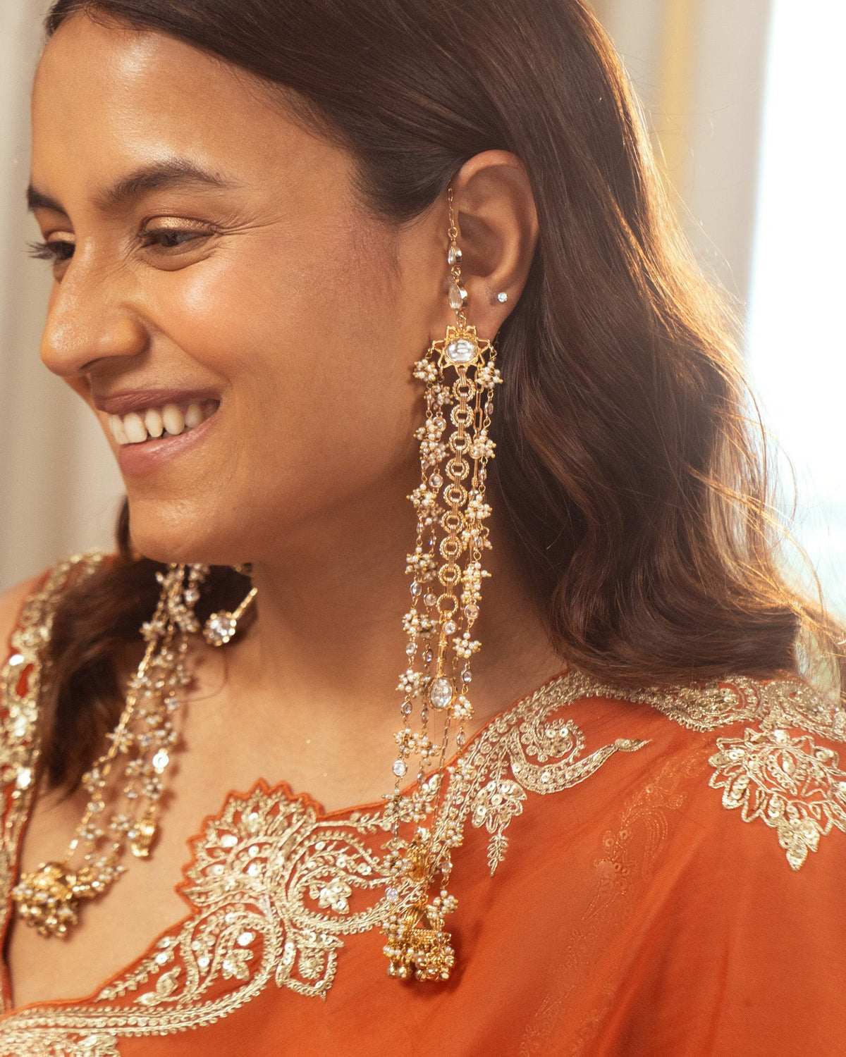 Mogra Bageecha Kashmiri Jhumkas