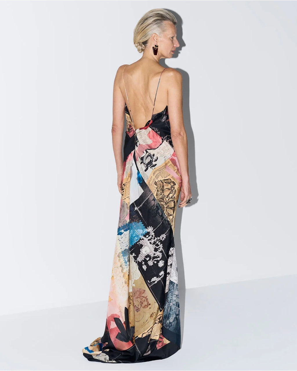 Mateo Collage Cowl Dress