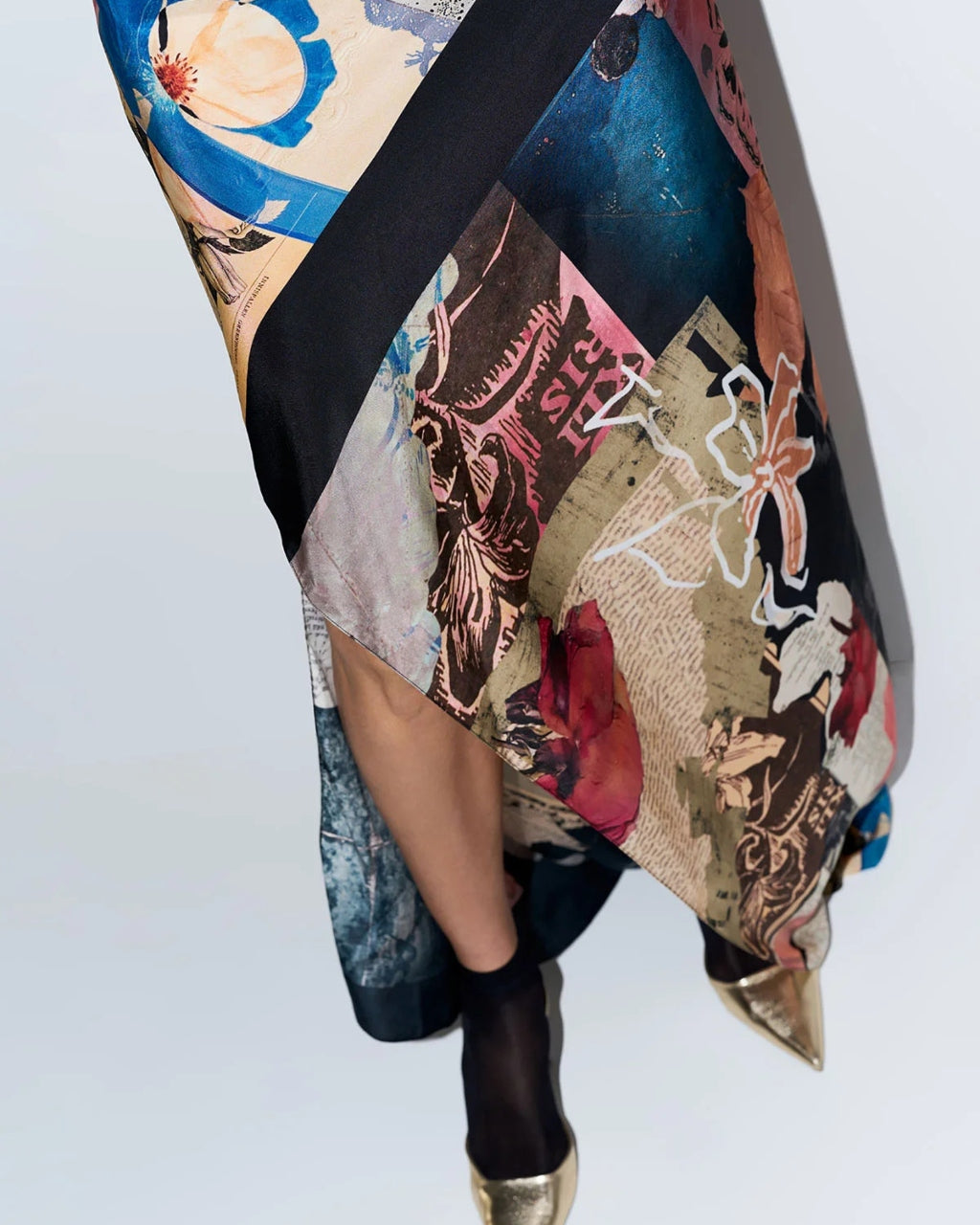 Mateo Collage Cowl Dress