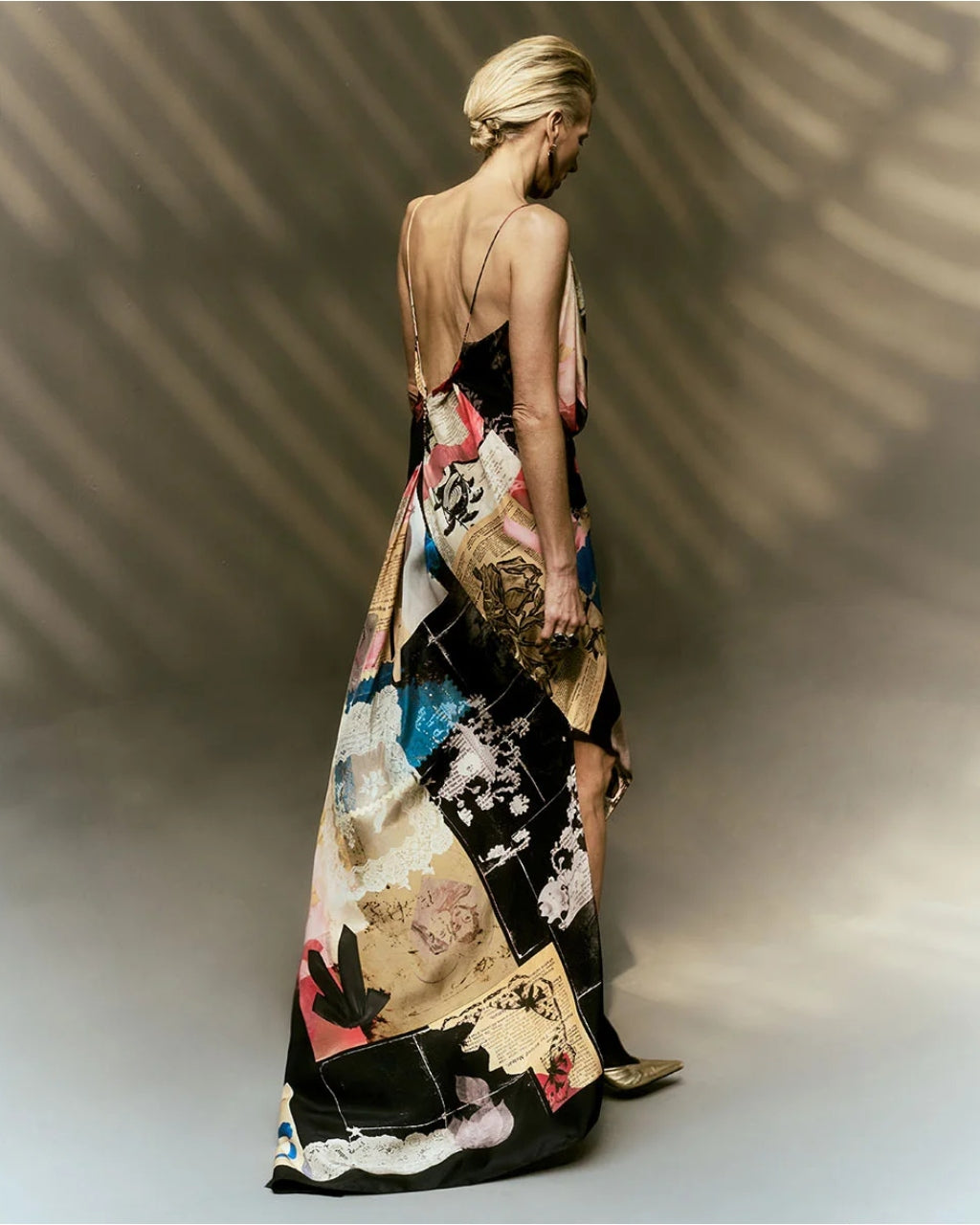 Mateo Collage Cowl Dress