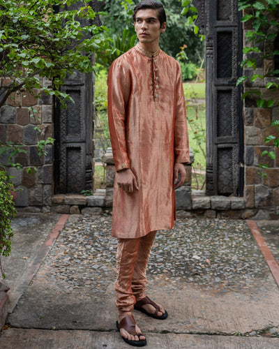 Blush Pink Hand Embroidered Men'S Kurta
