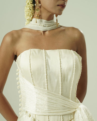 Beaded Draped Corset Set