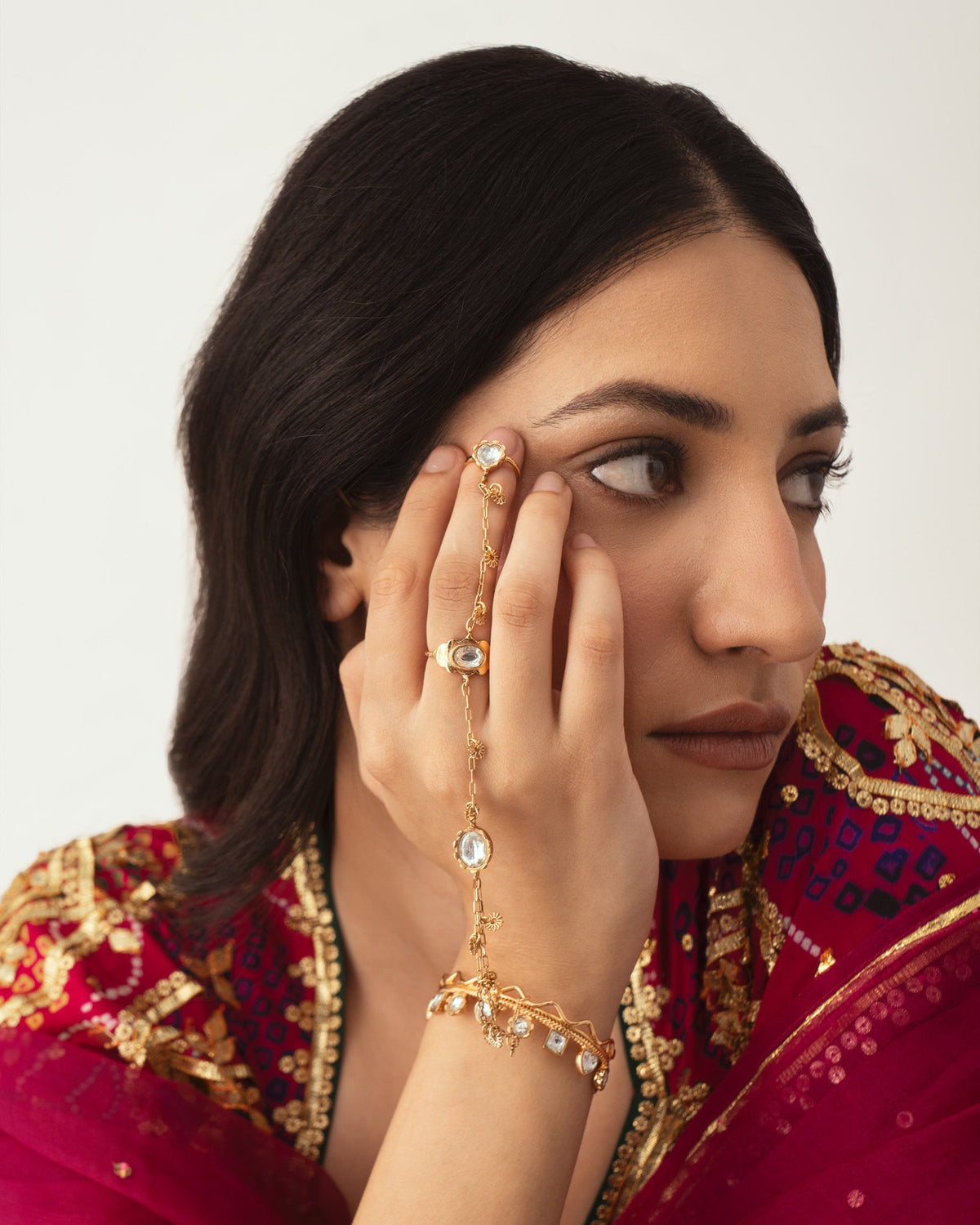 Polki Dilbar Hand Harness
