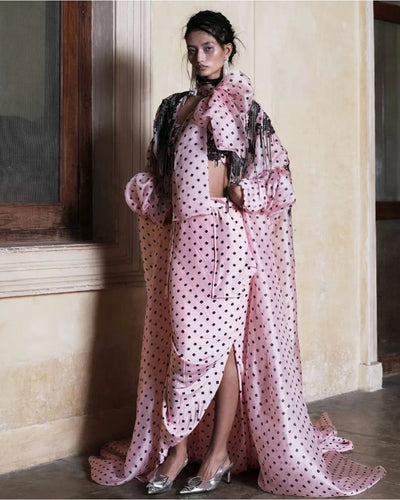 Daria Bandhani Cape Skirt Set