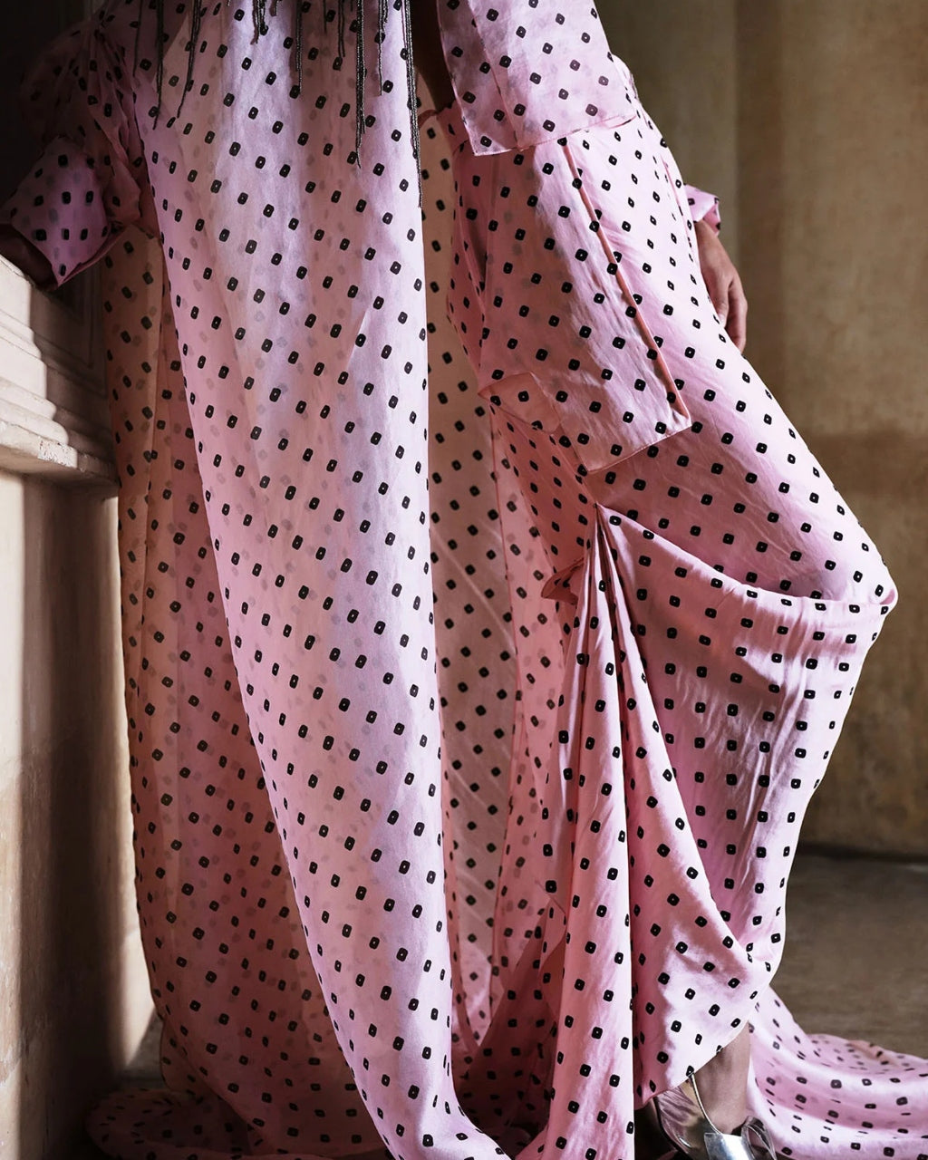 Daria Bandhani Cape Skirt Set