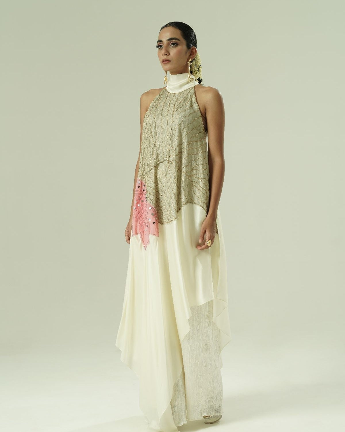 Lilly Asymmetric Halter Tunic & Pant Set