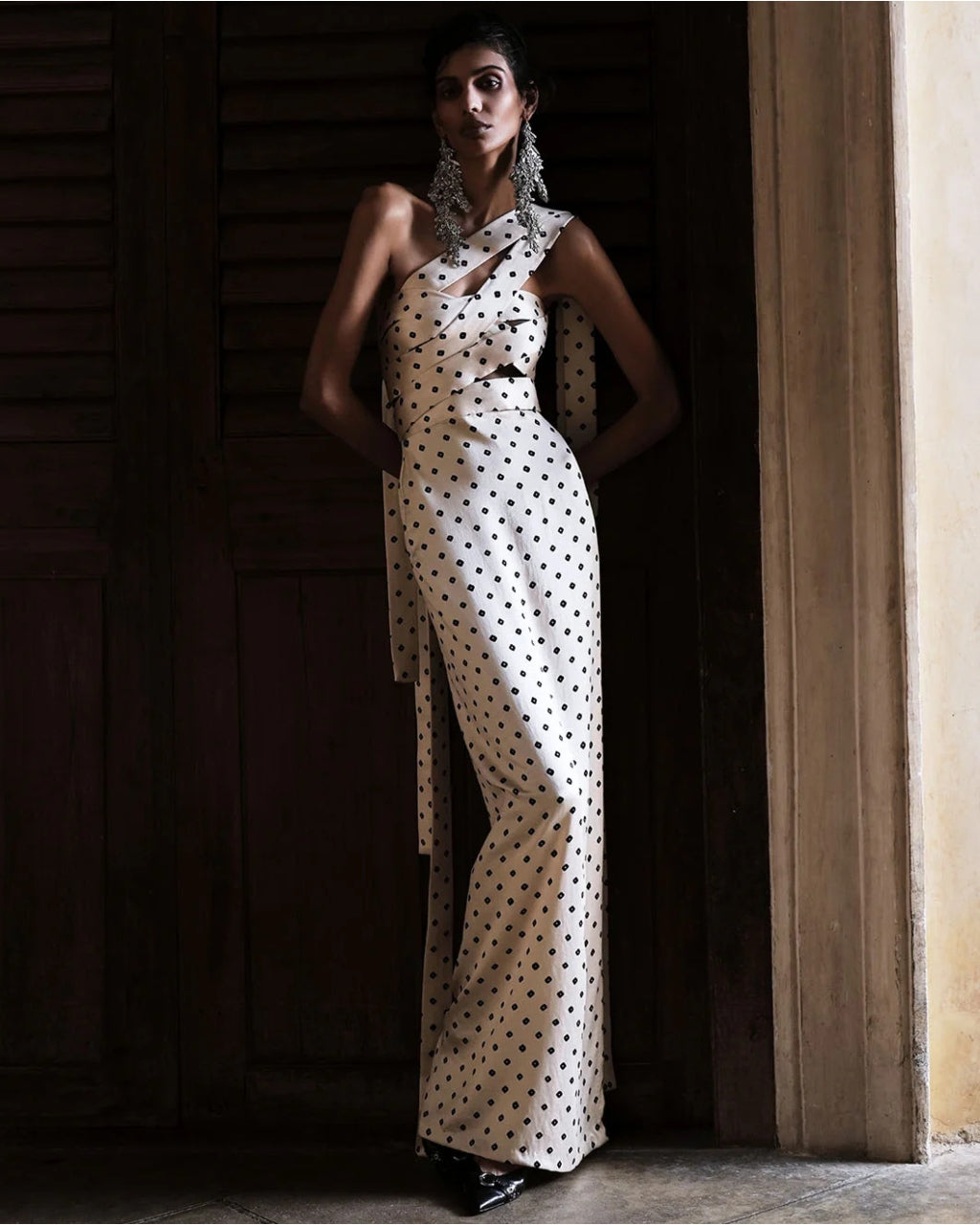 Bondeau Bandhani Silk Dress