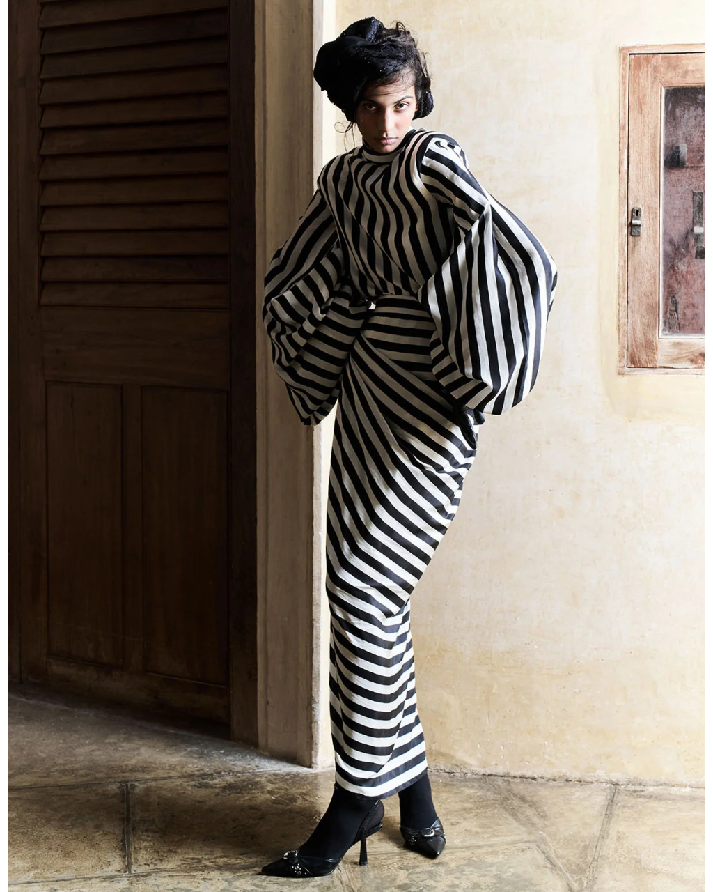 Colette Striped Silk Skirt Set