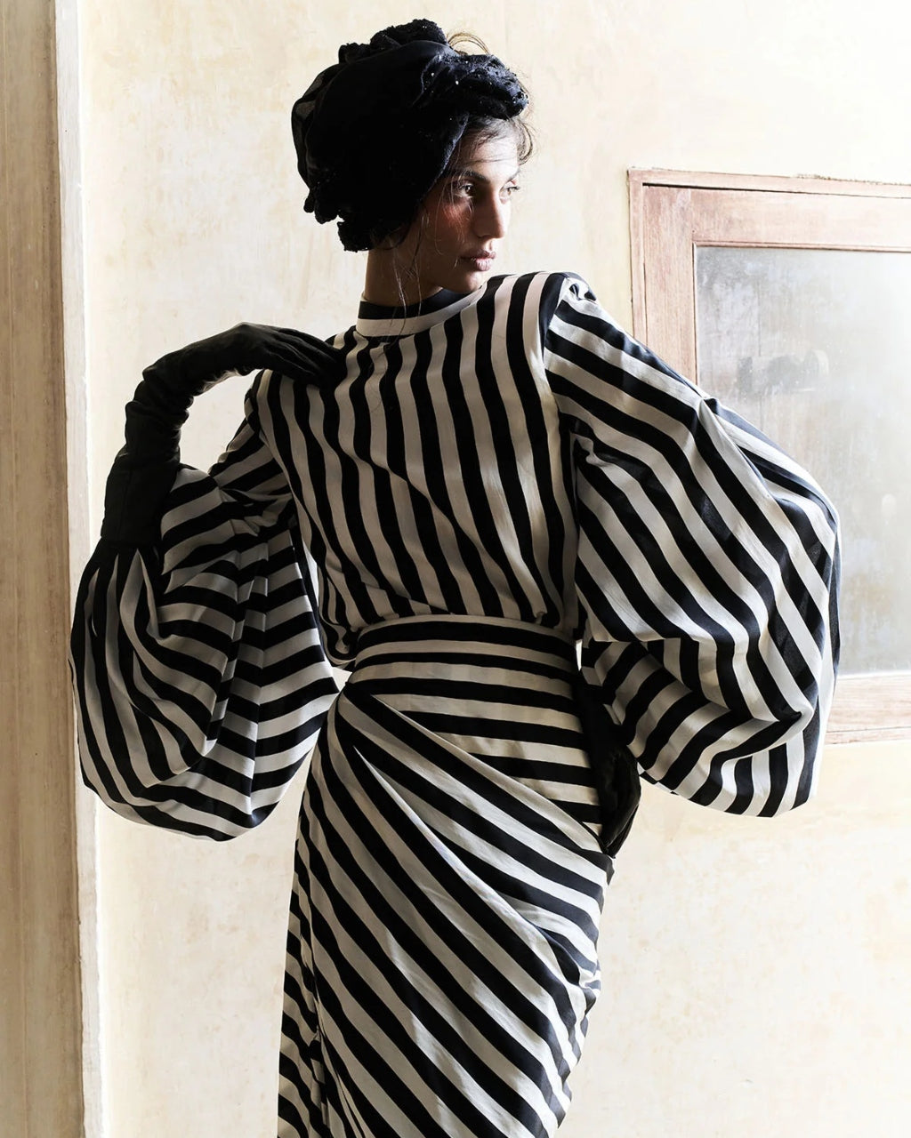 Colette Striped Silk Skirt Set