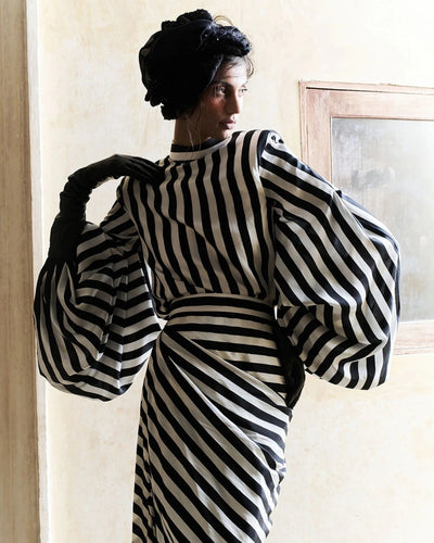 Colette Striped Silk Skirt Set