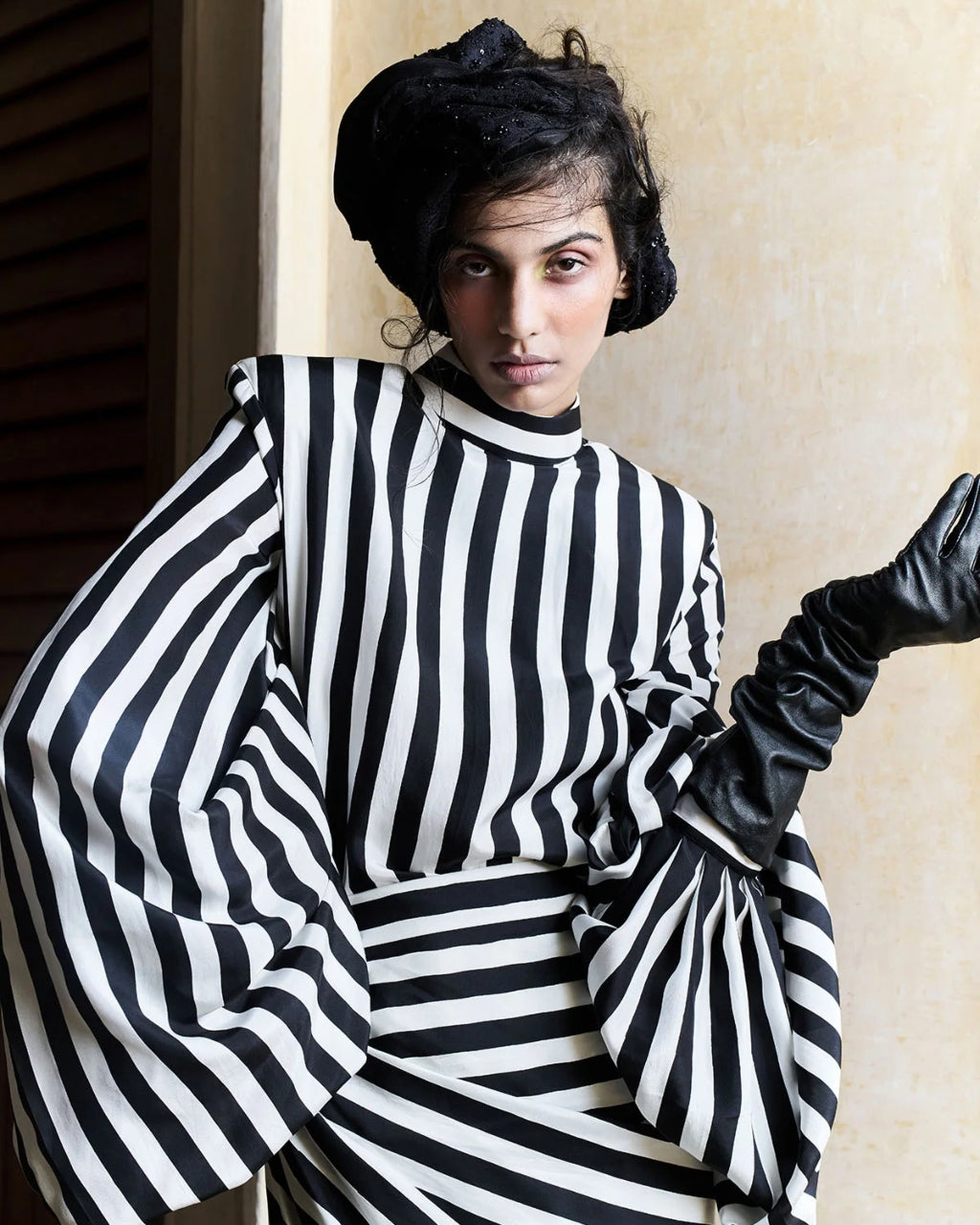 Colette Striped Silk Skirt Set