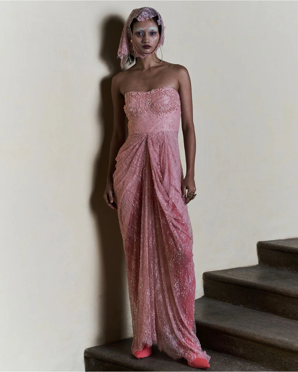 Audrey Blush Lace Dress