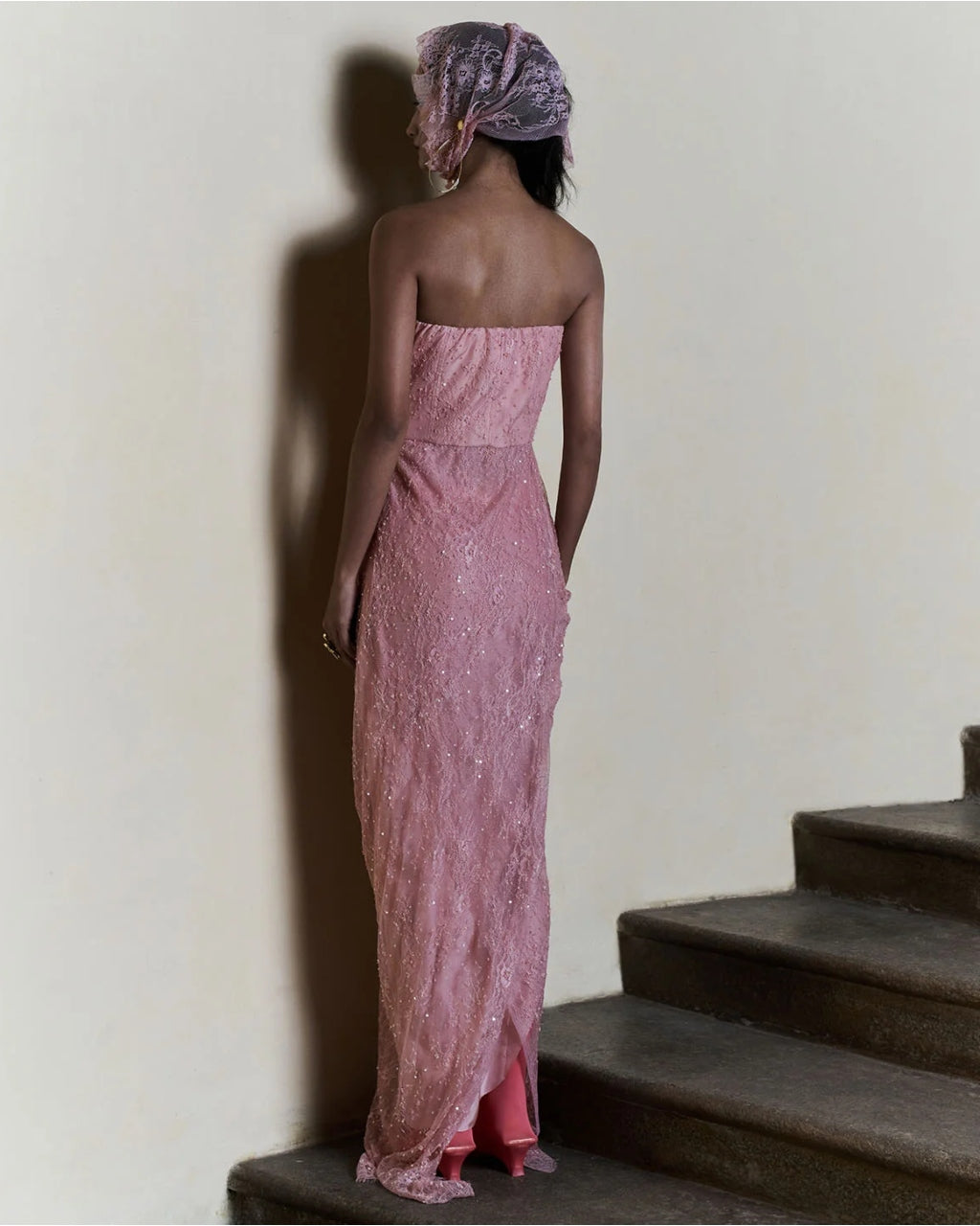 Audrey Blush Lace Dress