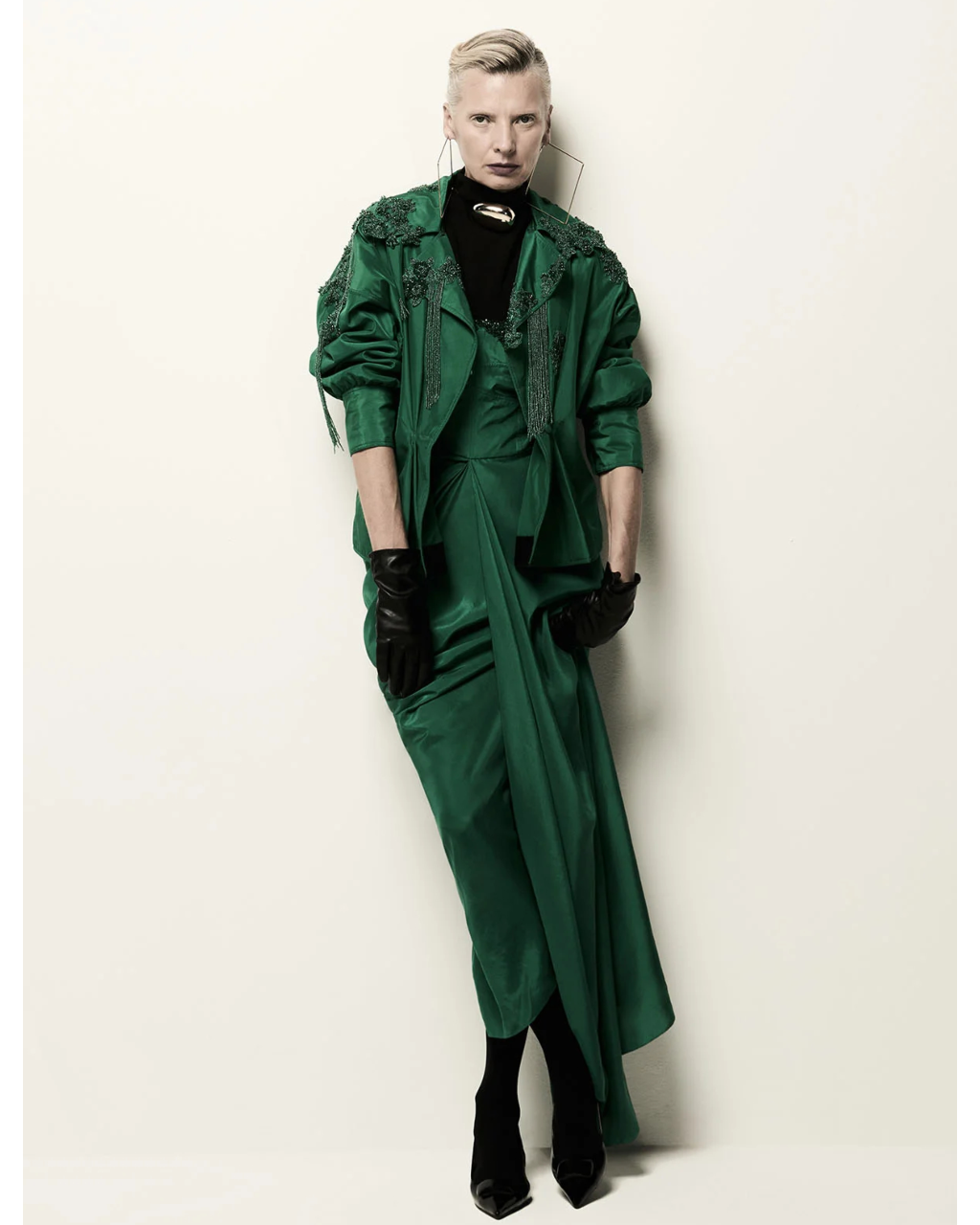 Virna Emerald Jacket Dress Set