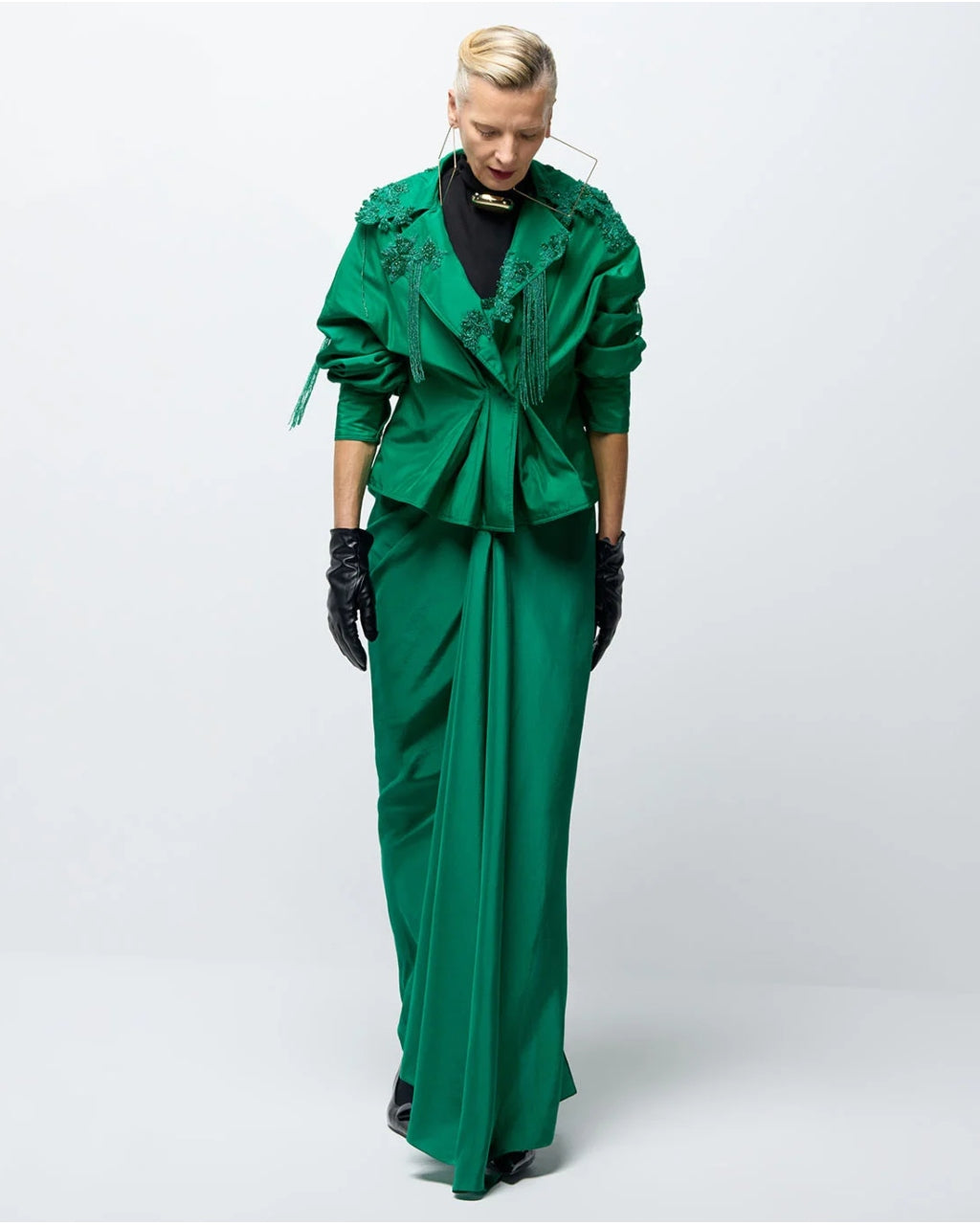 Virna Emerald Jacket Dress Set