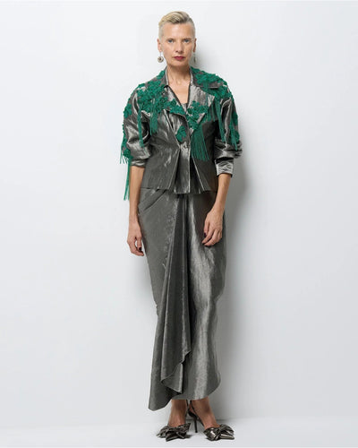 Daphne Silver Black Skirt Set