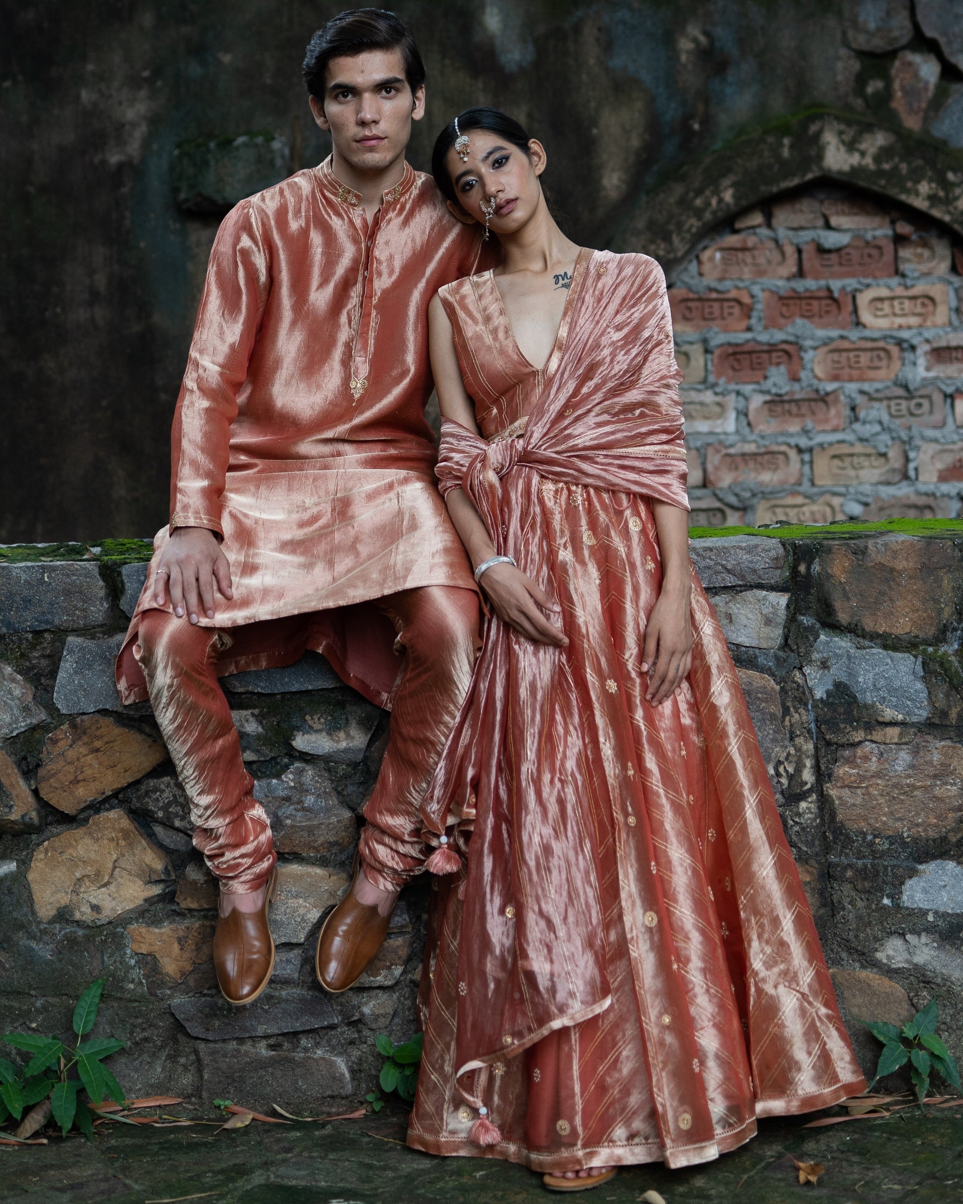 Blush Pink Hand Embroidered Kalli Lehenga Set