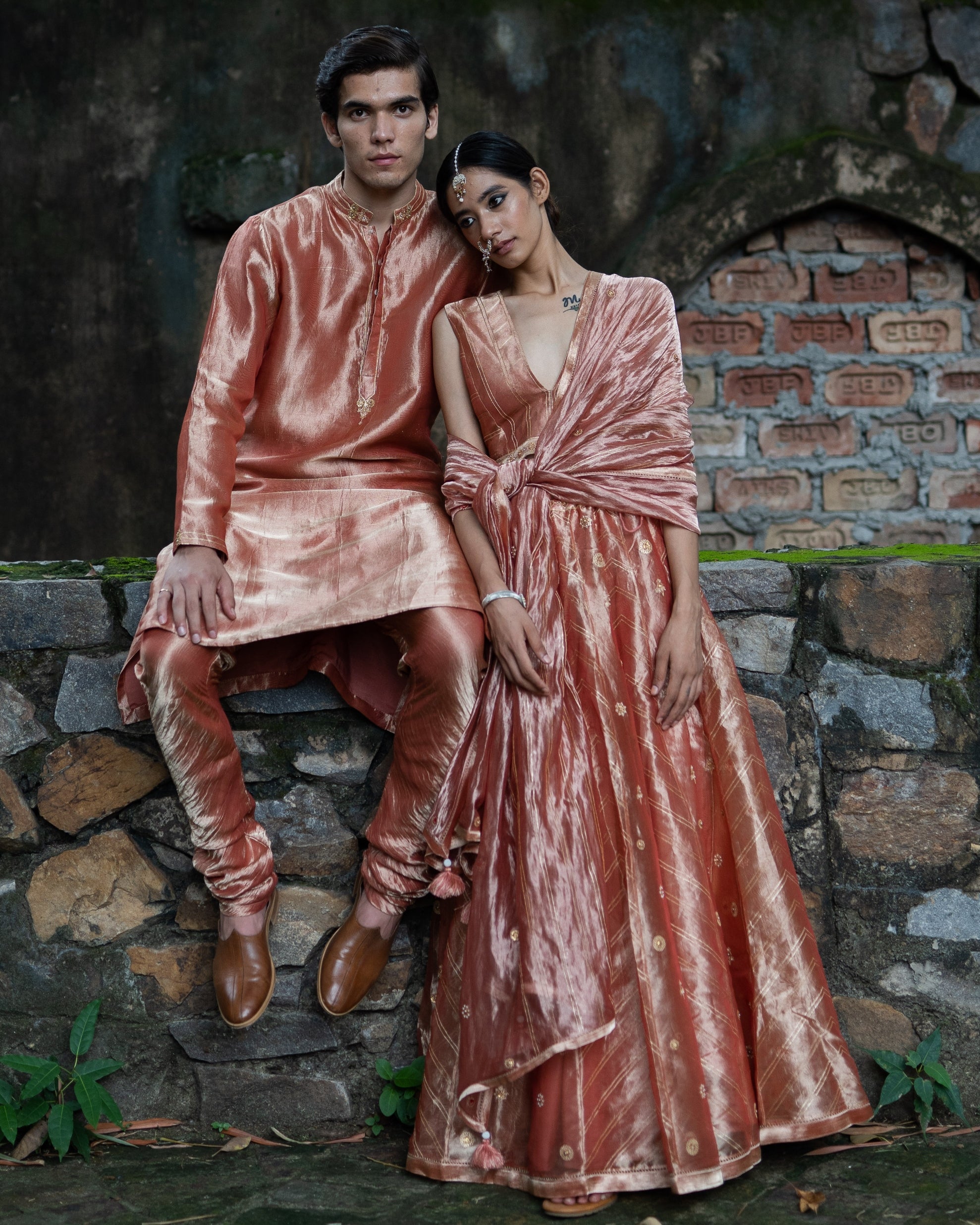 Blush Pink Hand Embroidered Kalli Lehenga Set