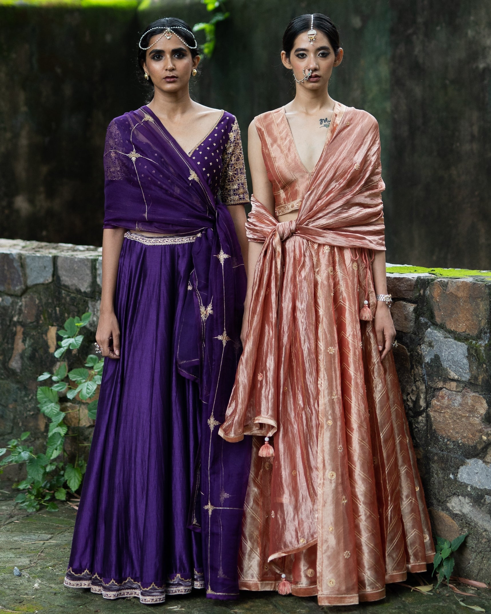 Violet Hand Embroidered Kalli Lehenga Set