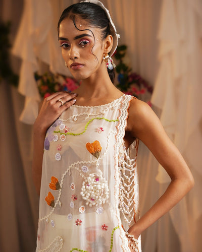 Patchwork Straight Kurta With Patchwork Pants