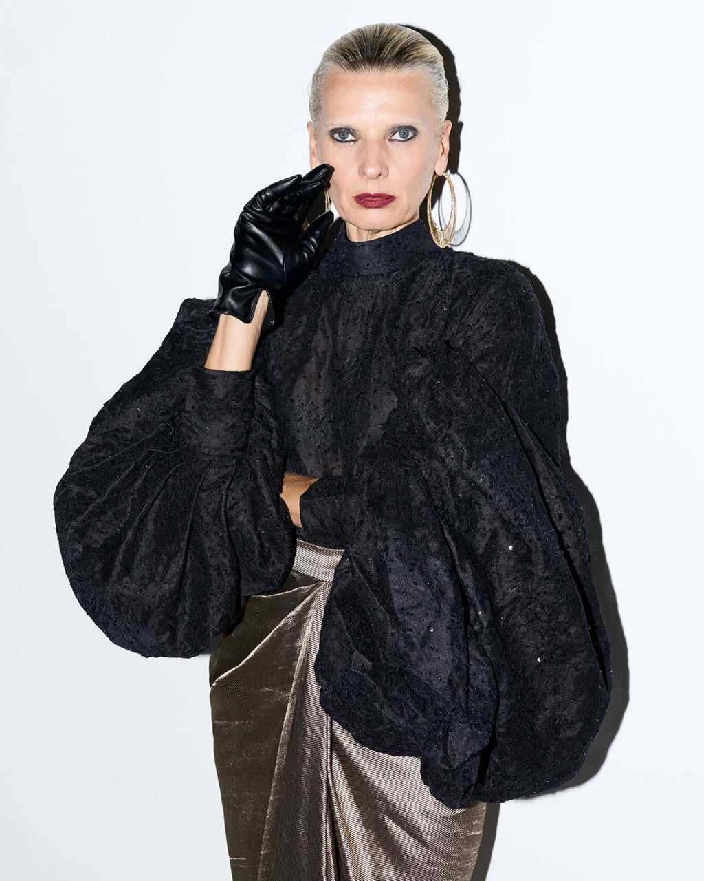 Colette Gold Black Lace Skirt Set