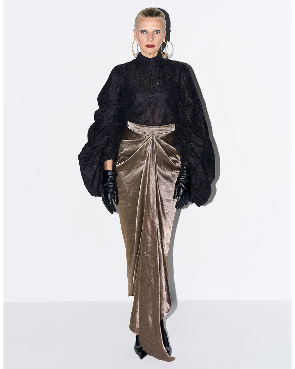 Colette Gold Black Lace Skirt Set
