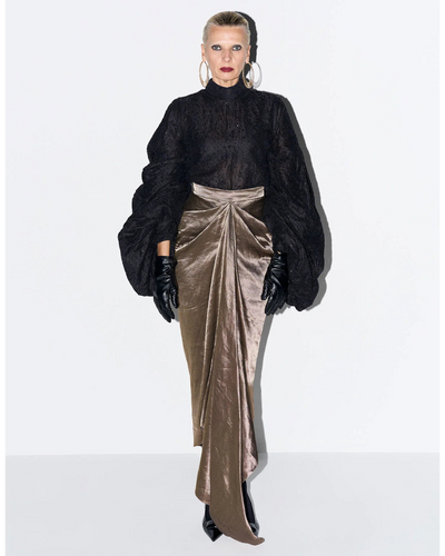 Colette Gold Black Lace Skirt Set
