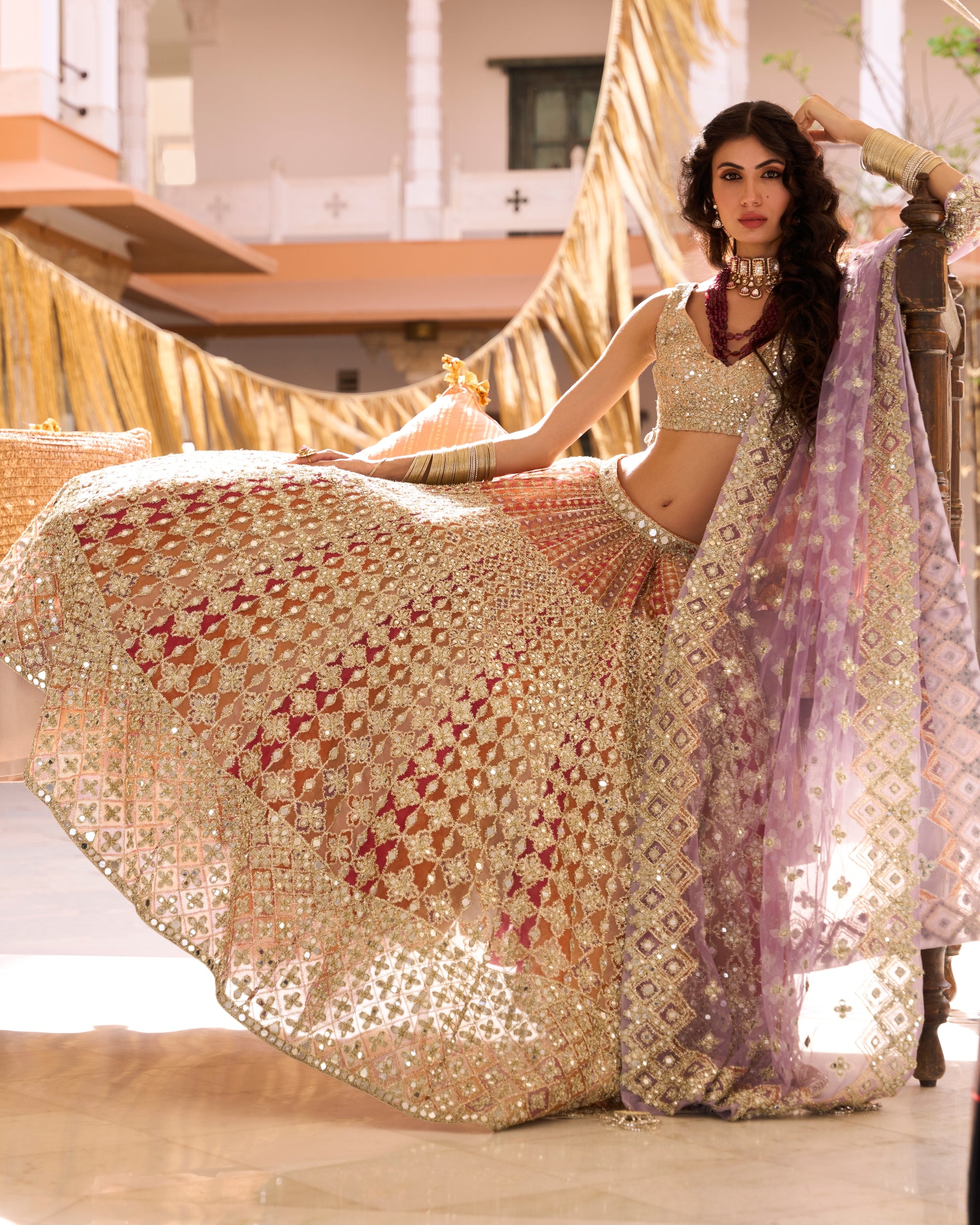 Warm Hues Multicolour Lehenga Set