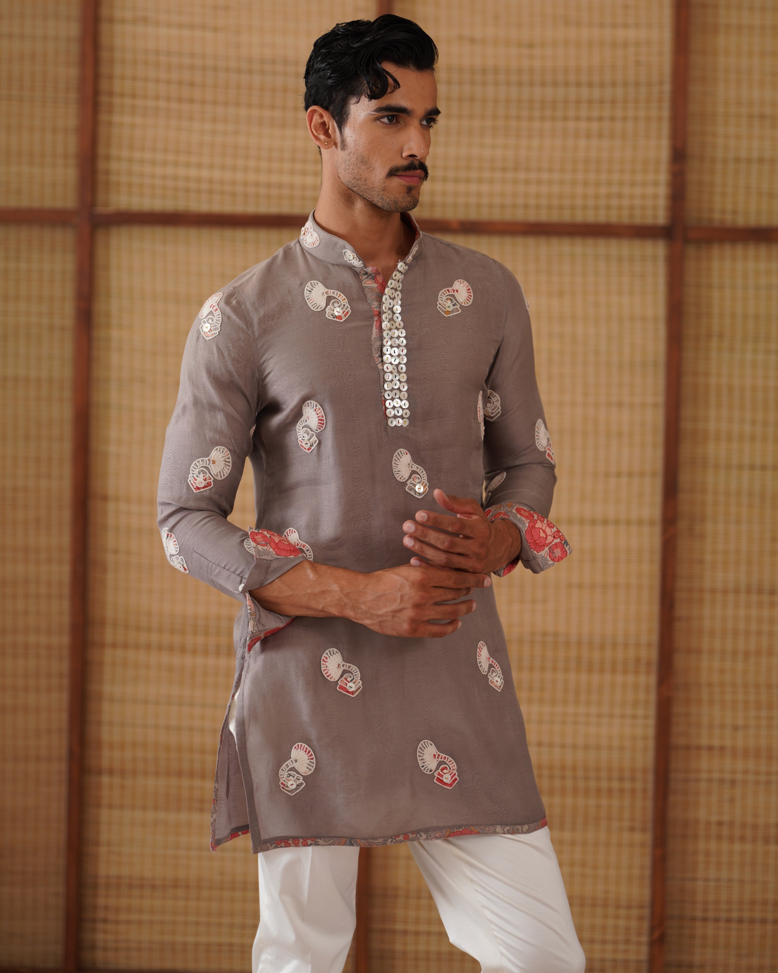 Gramophone Poppy Print Dori Kurta Set