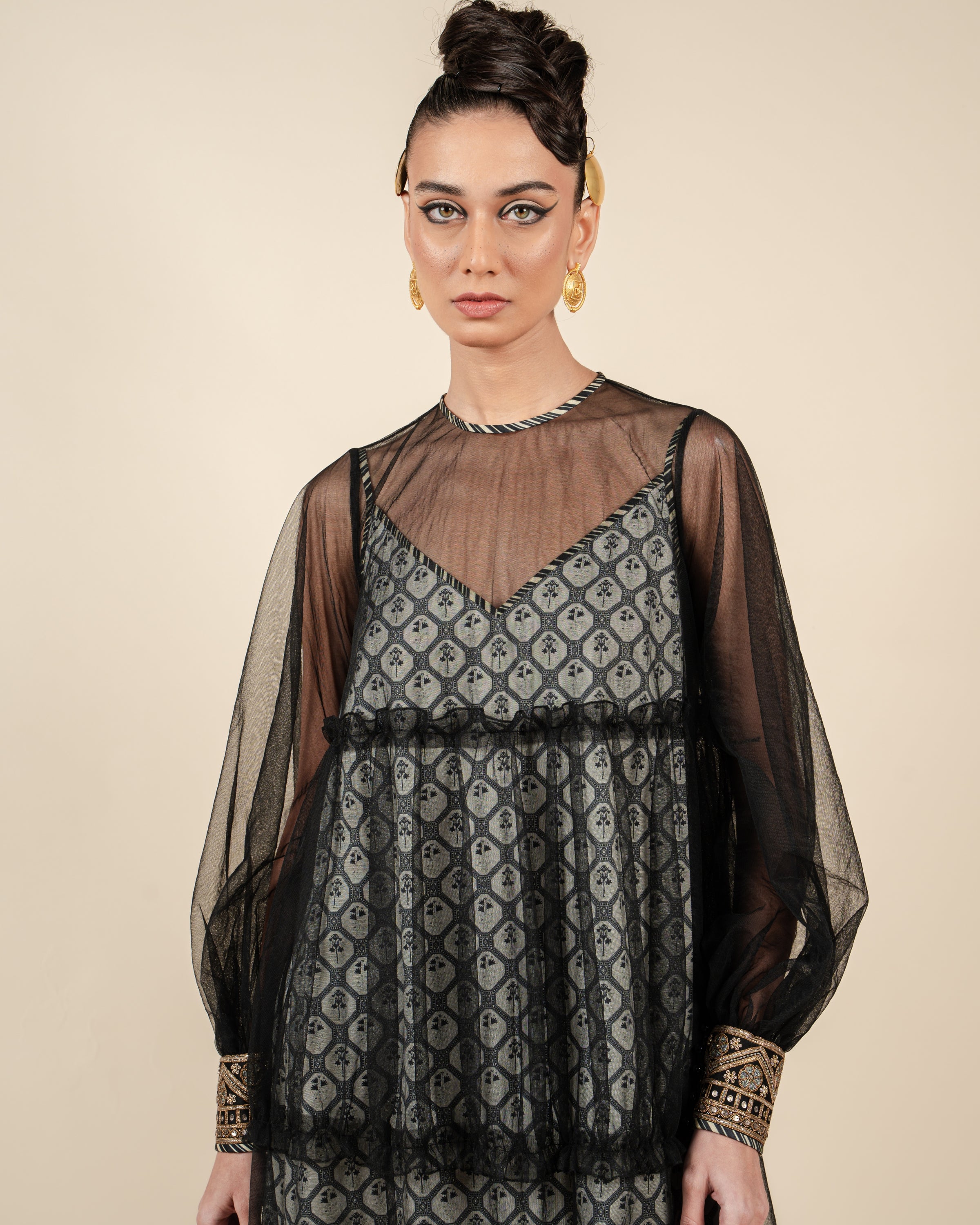 Black - Ivory Anarkali