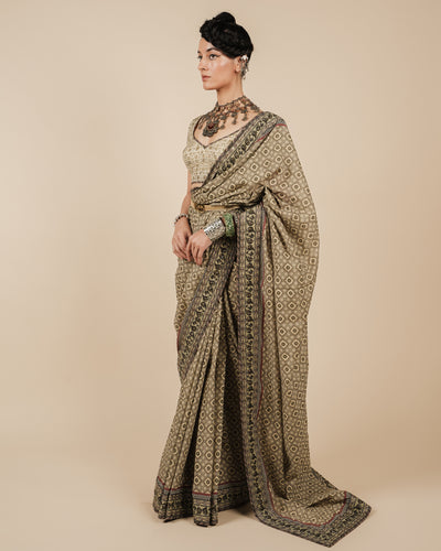 Warm Beige Sari Set