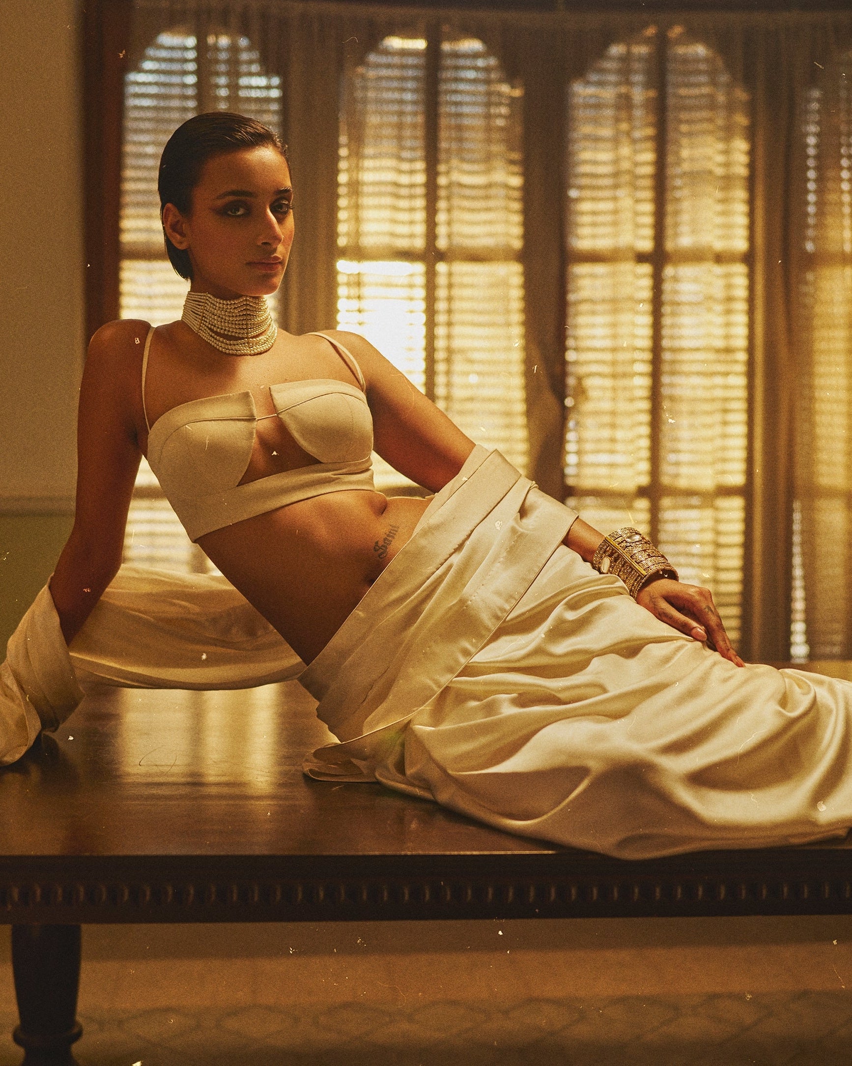 Handwoven Porcelain White Sari