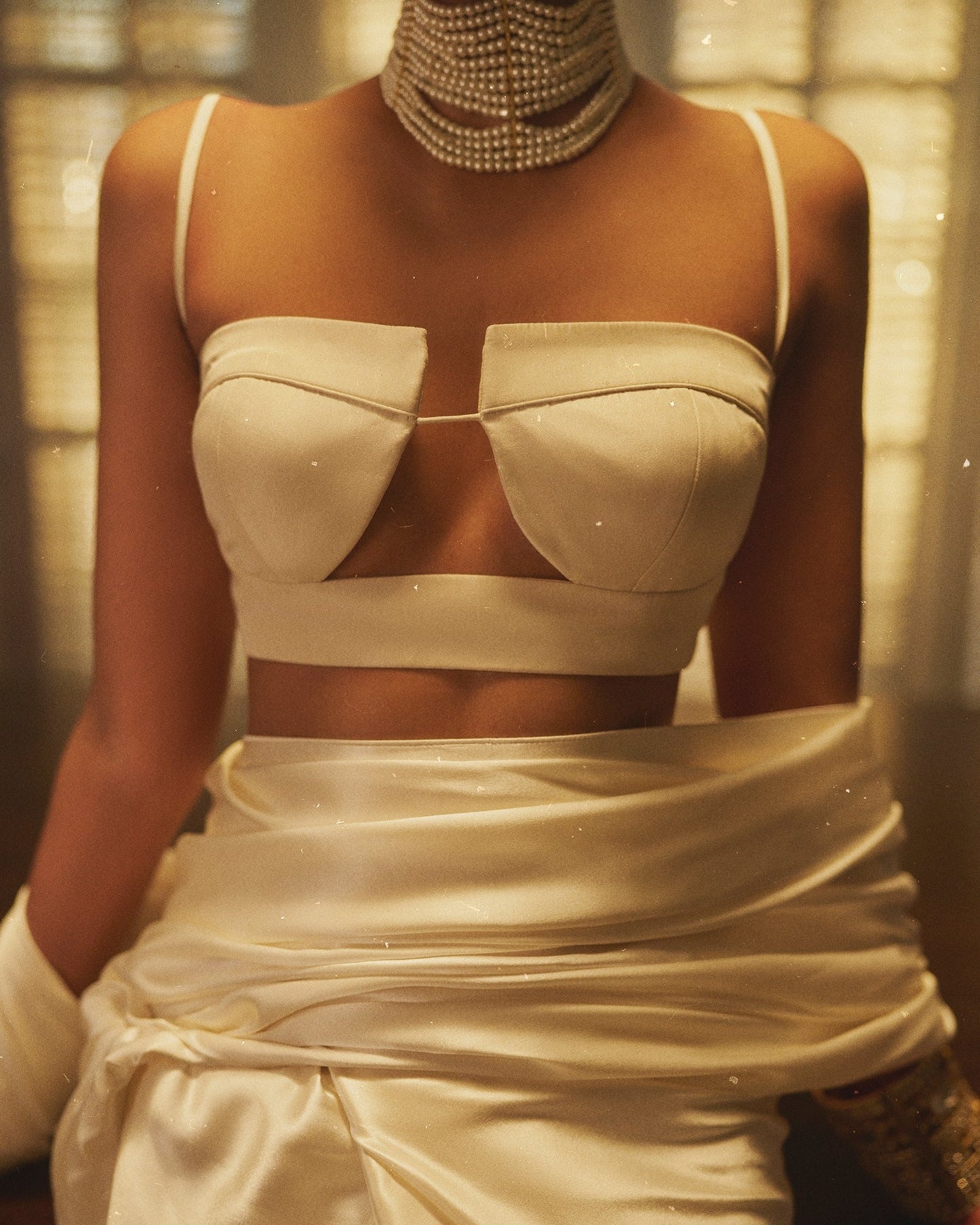 Handwoven Porcelain White Sari