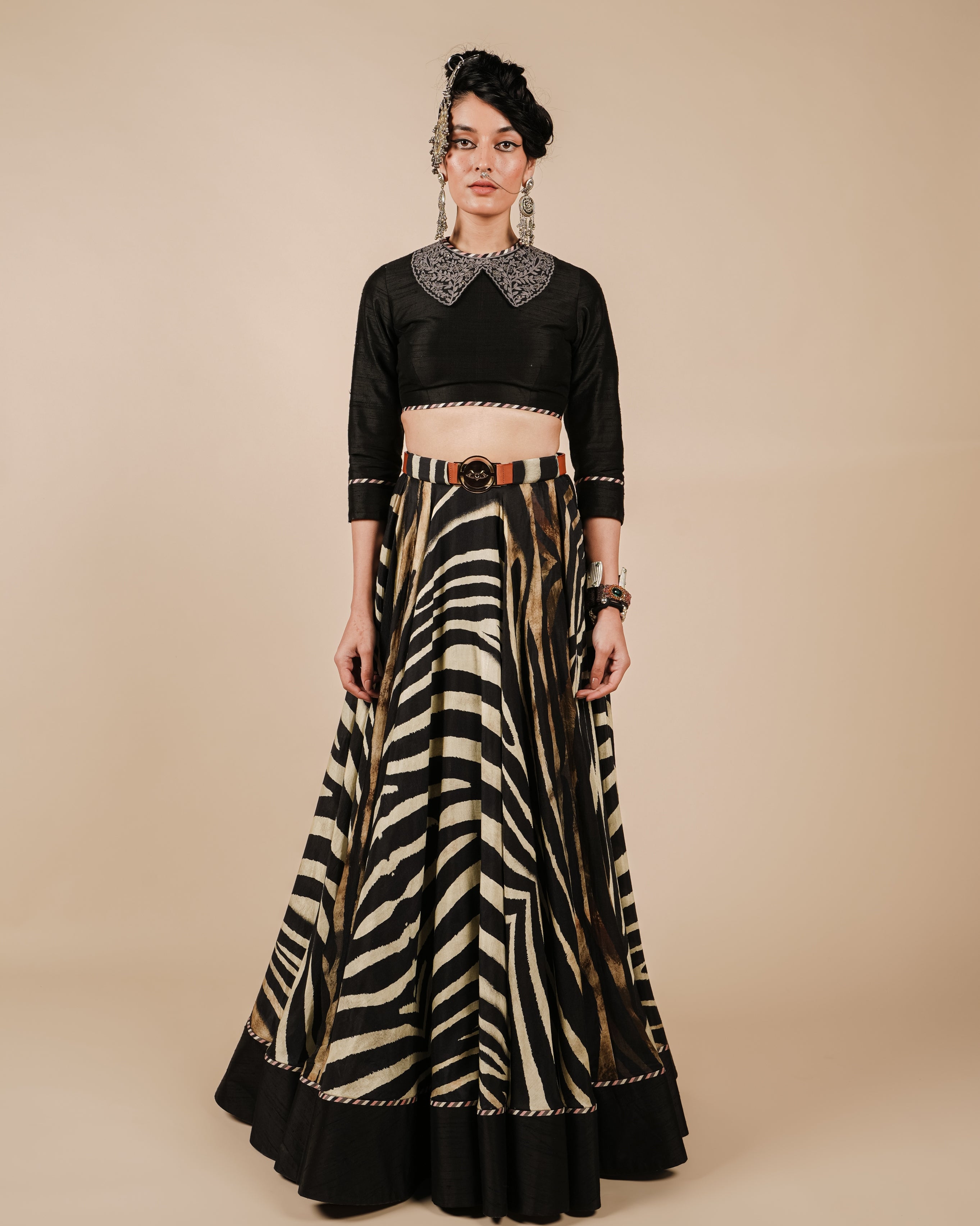 Zebra Print Skirt Set