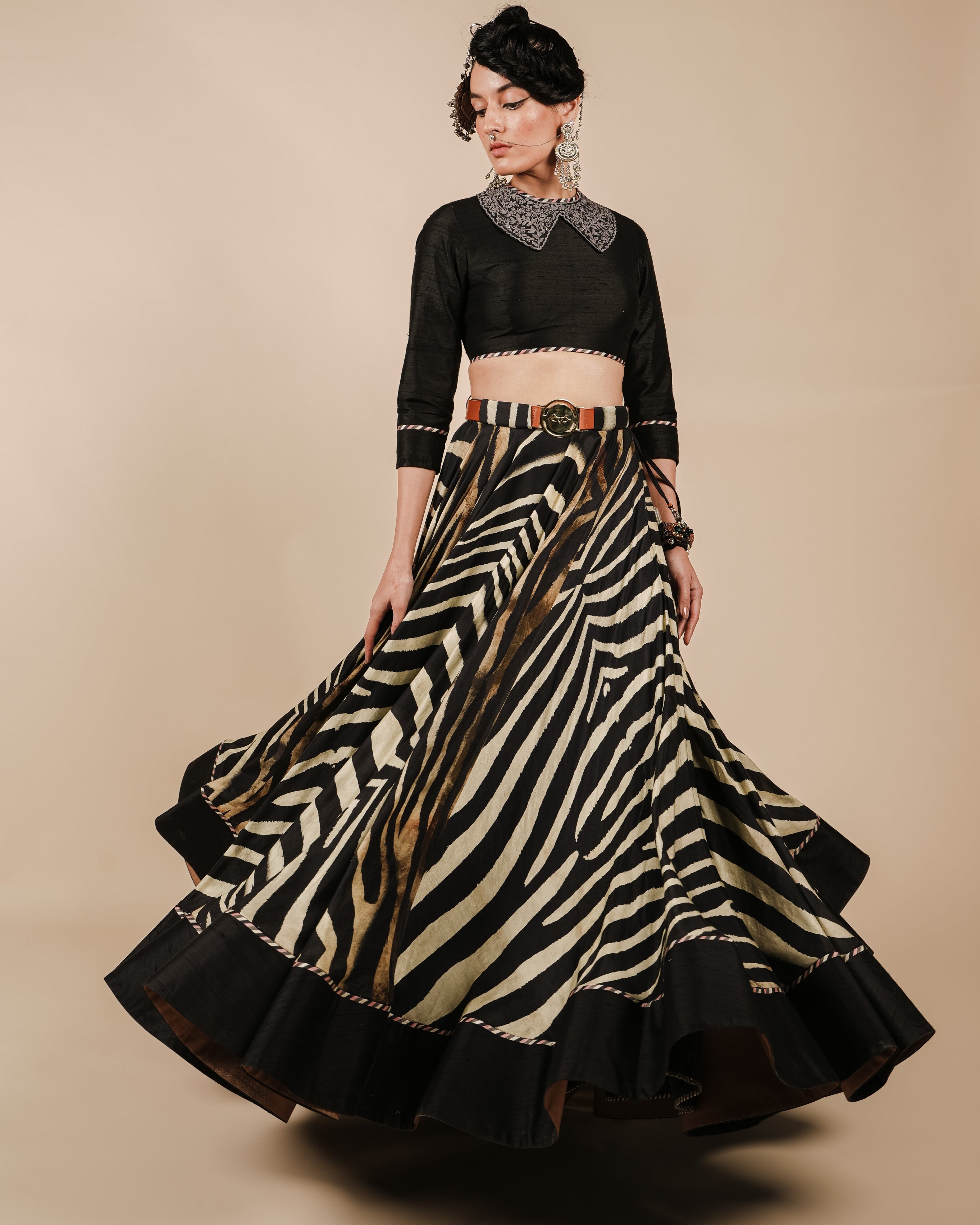 Zebra Print Skirt Set