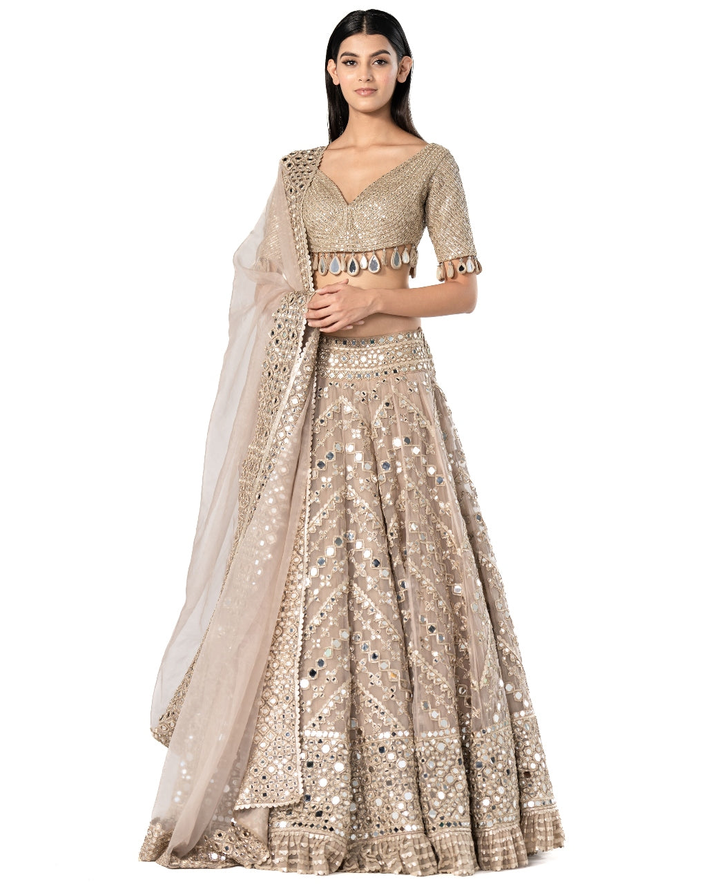 Moon Grey Embellished Lehenga Set