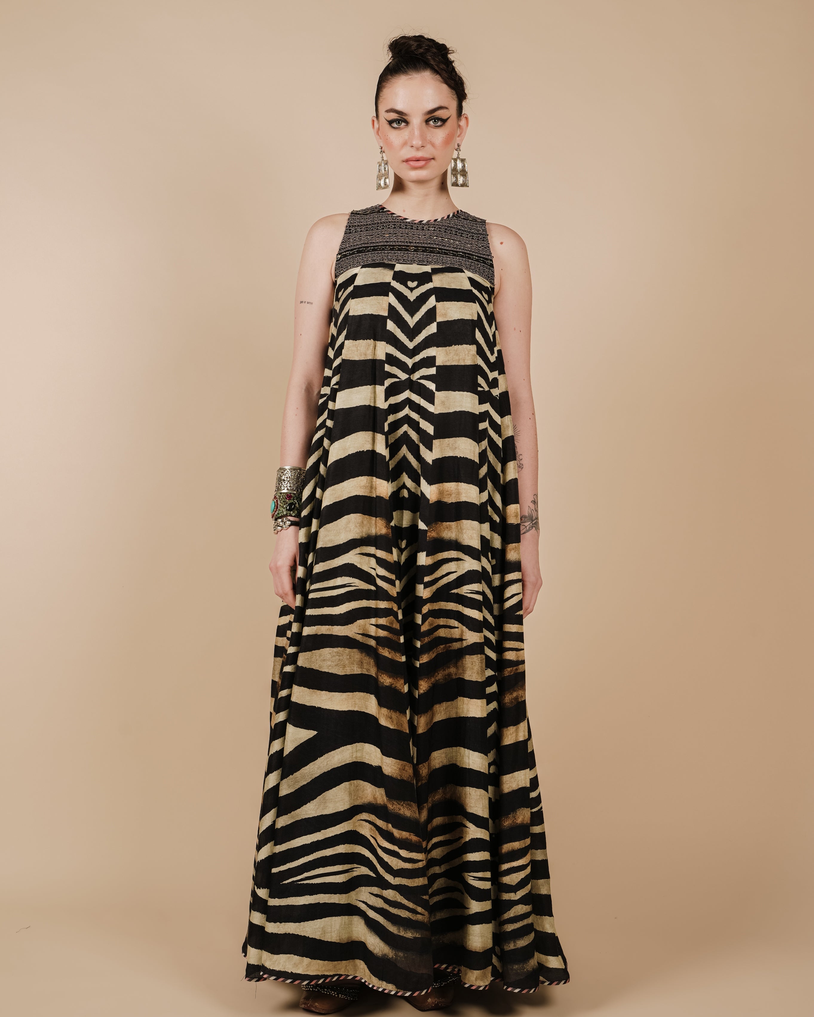 Zebra Print Maxi Dress