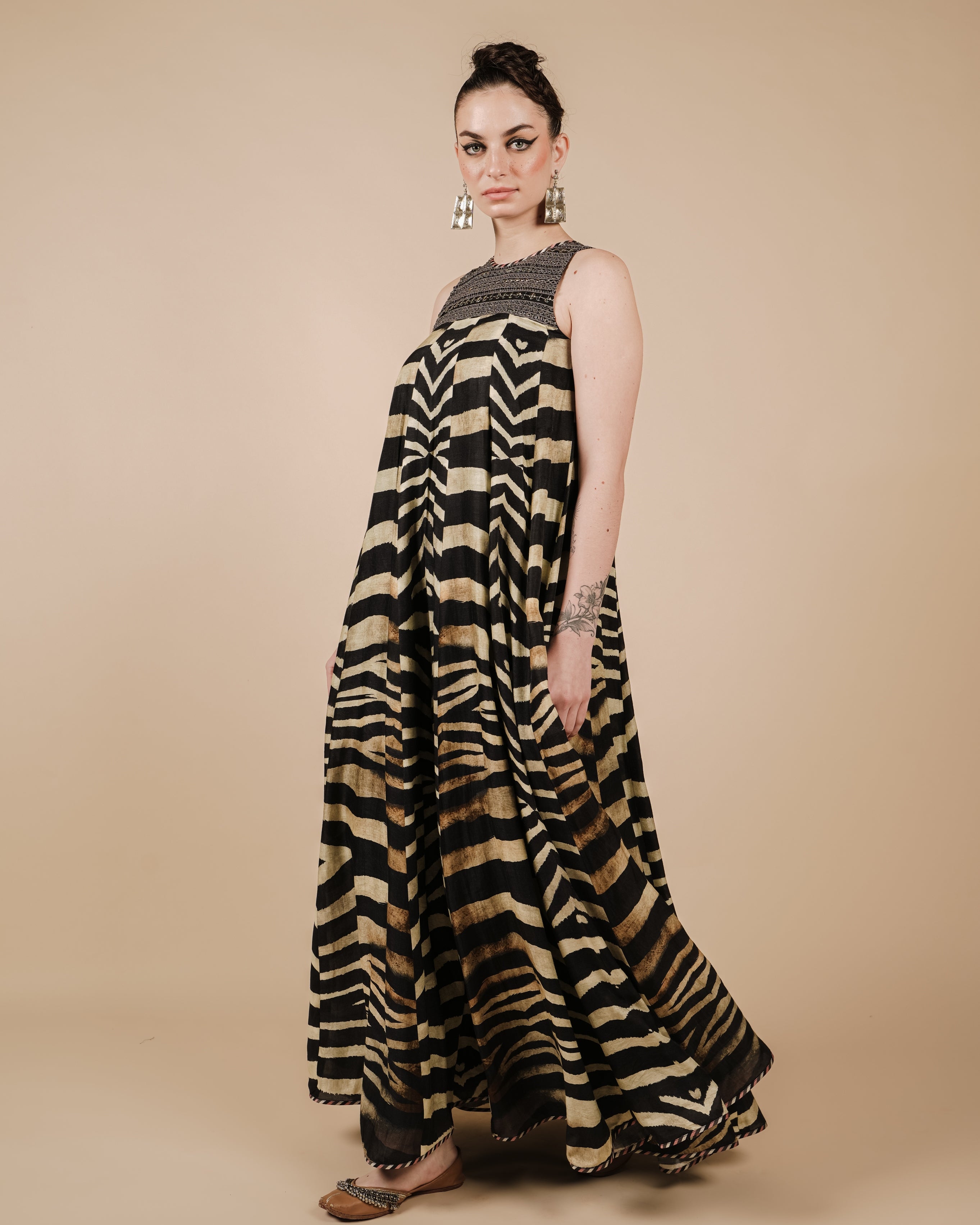 Zebra Print Maxi Dress