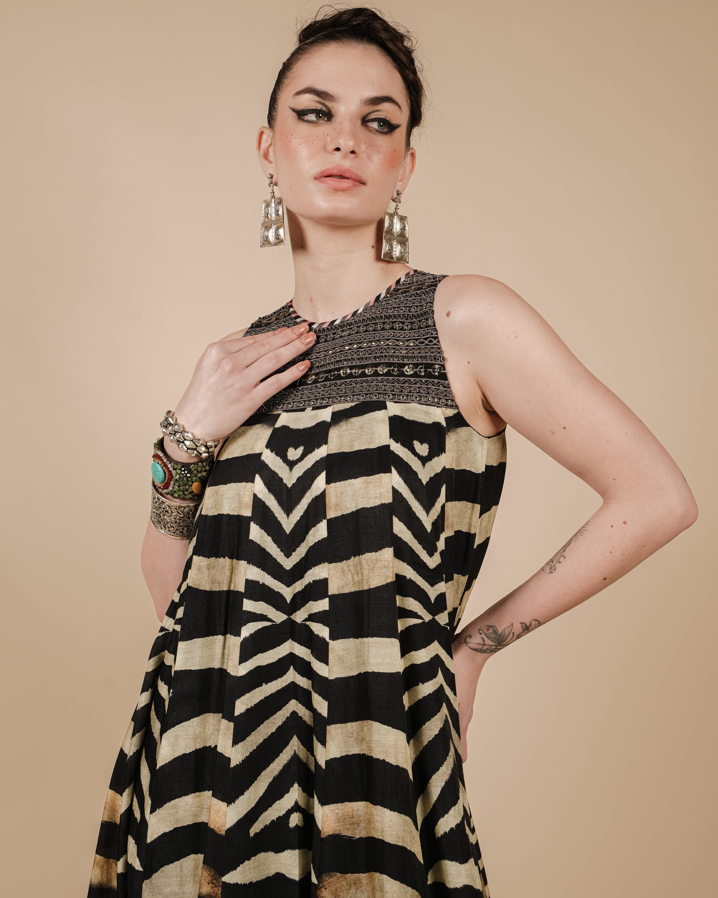 Zebra Print Maxi Dress