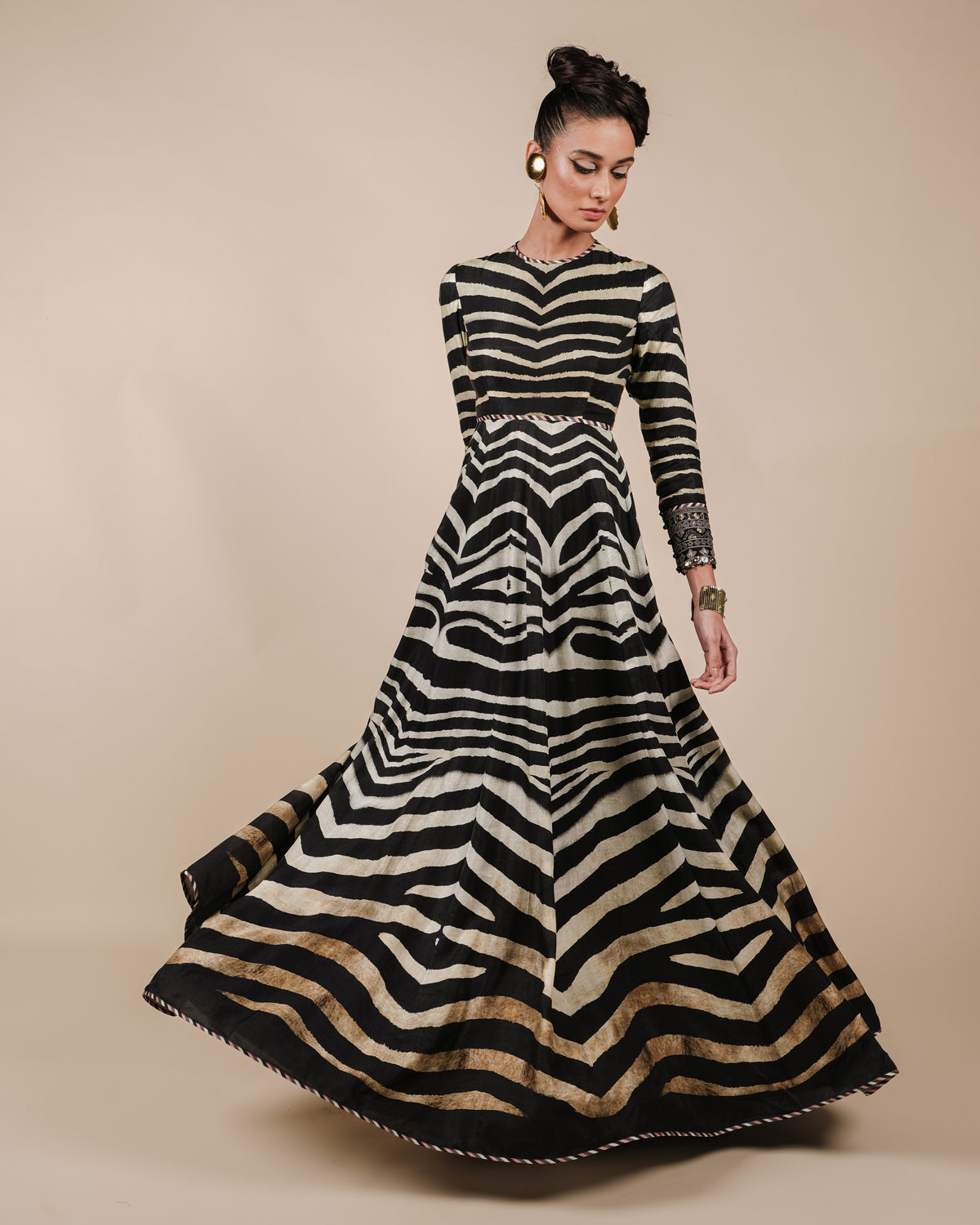 Zebra Print Anarkali