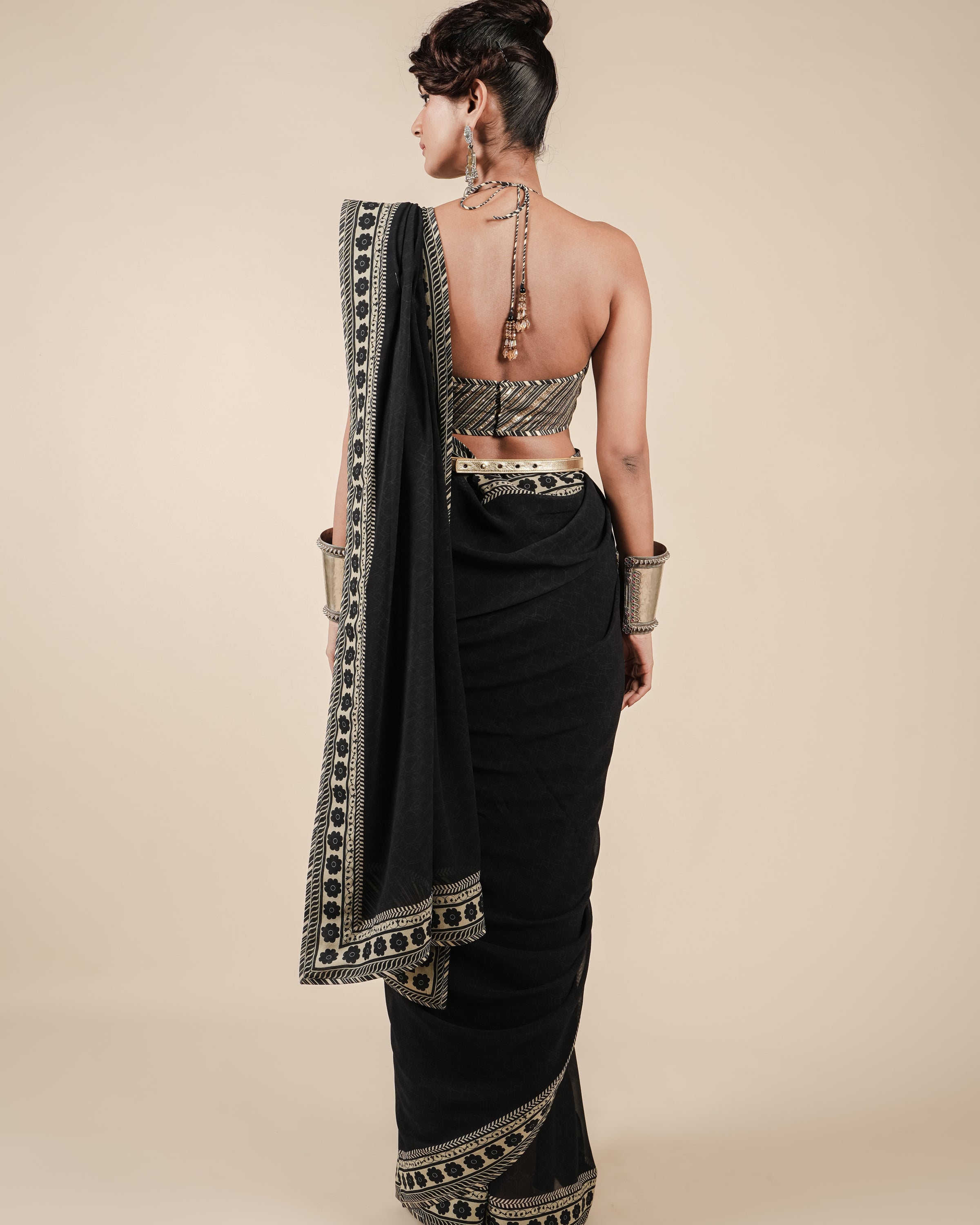 Rich Black Sari Set